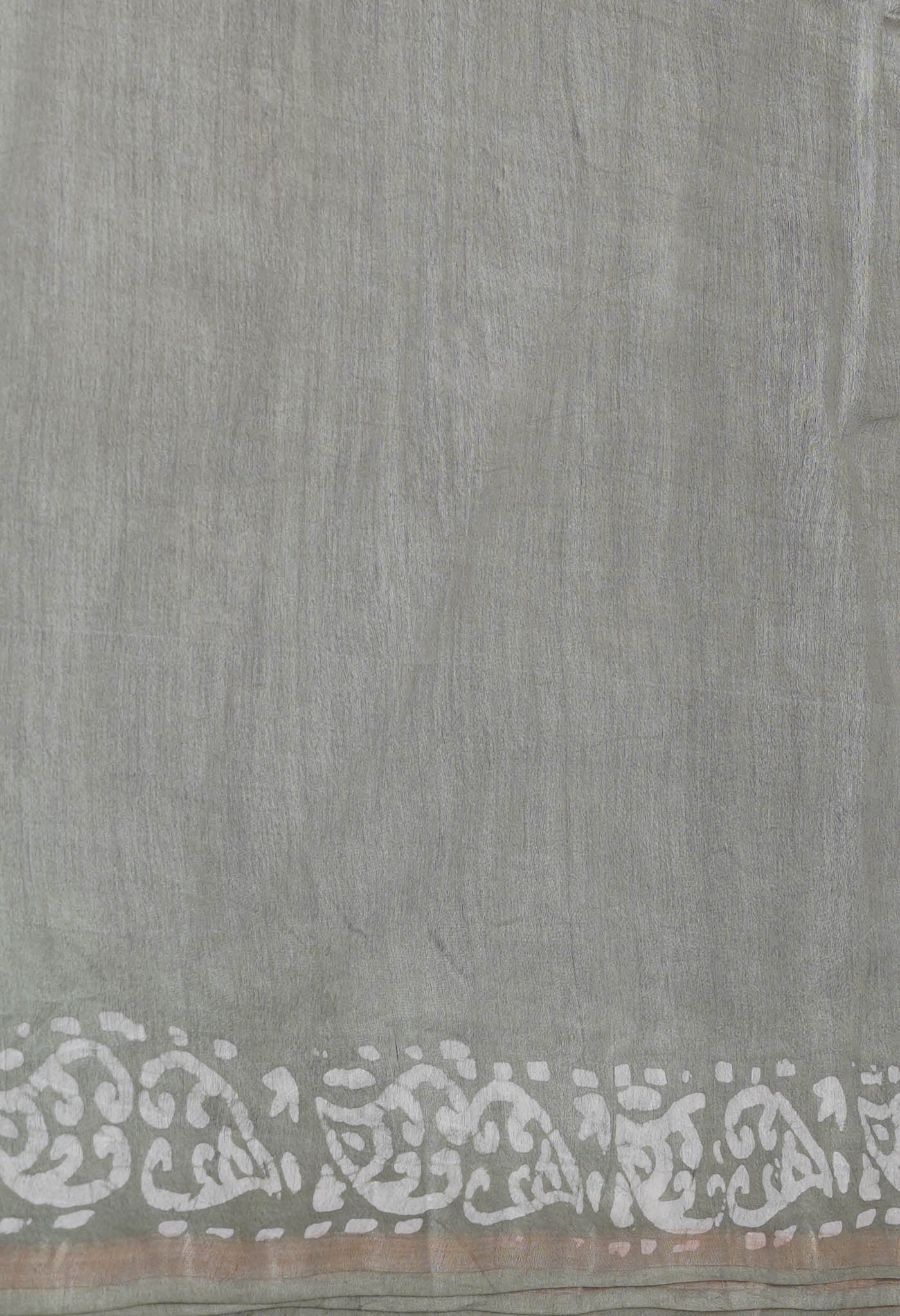 Purple-Grey Pure Batik Printed Chanderi Sico Saree