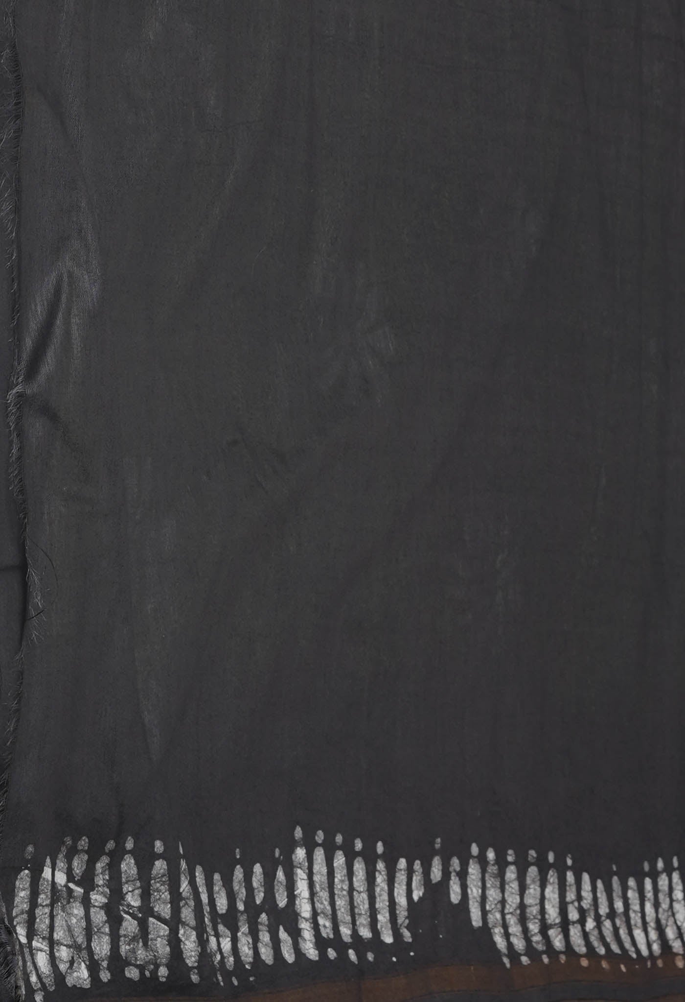 Olive Green-Black Pure Batik Printed Chanderi Sico Saree