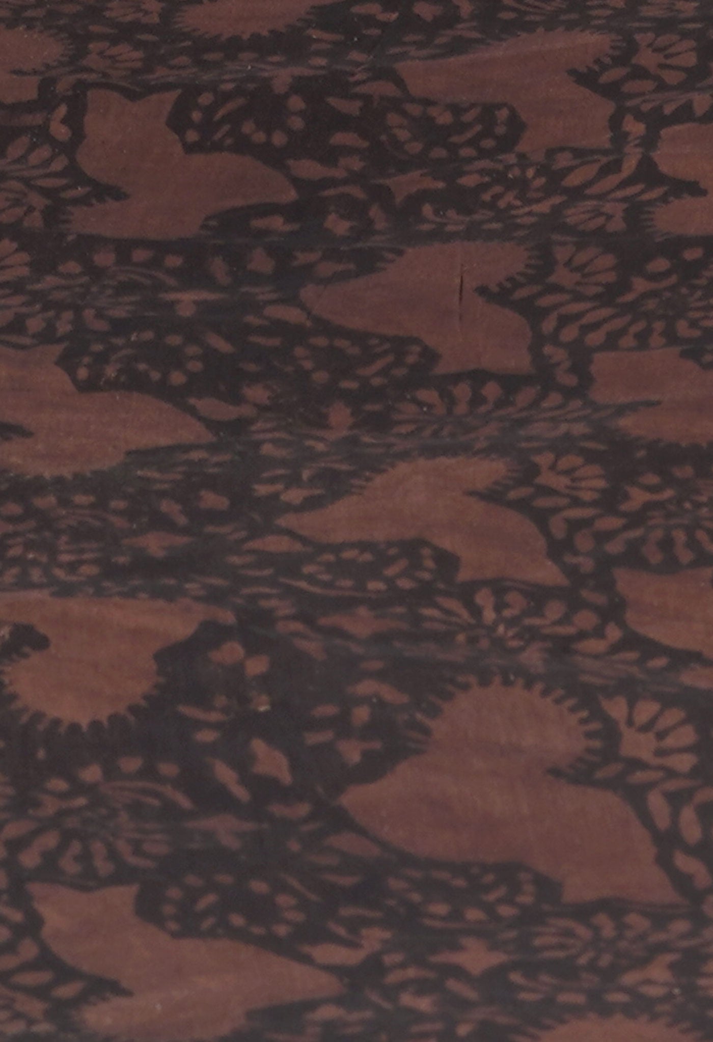 Taupe Brown Ajrakh Hand Block Printed Chanderi Silk Saree-UNM74868
