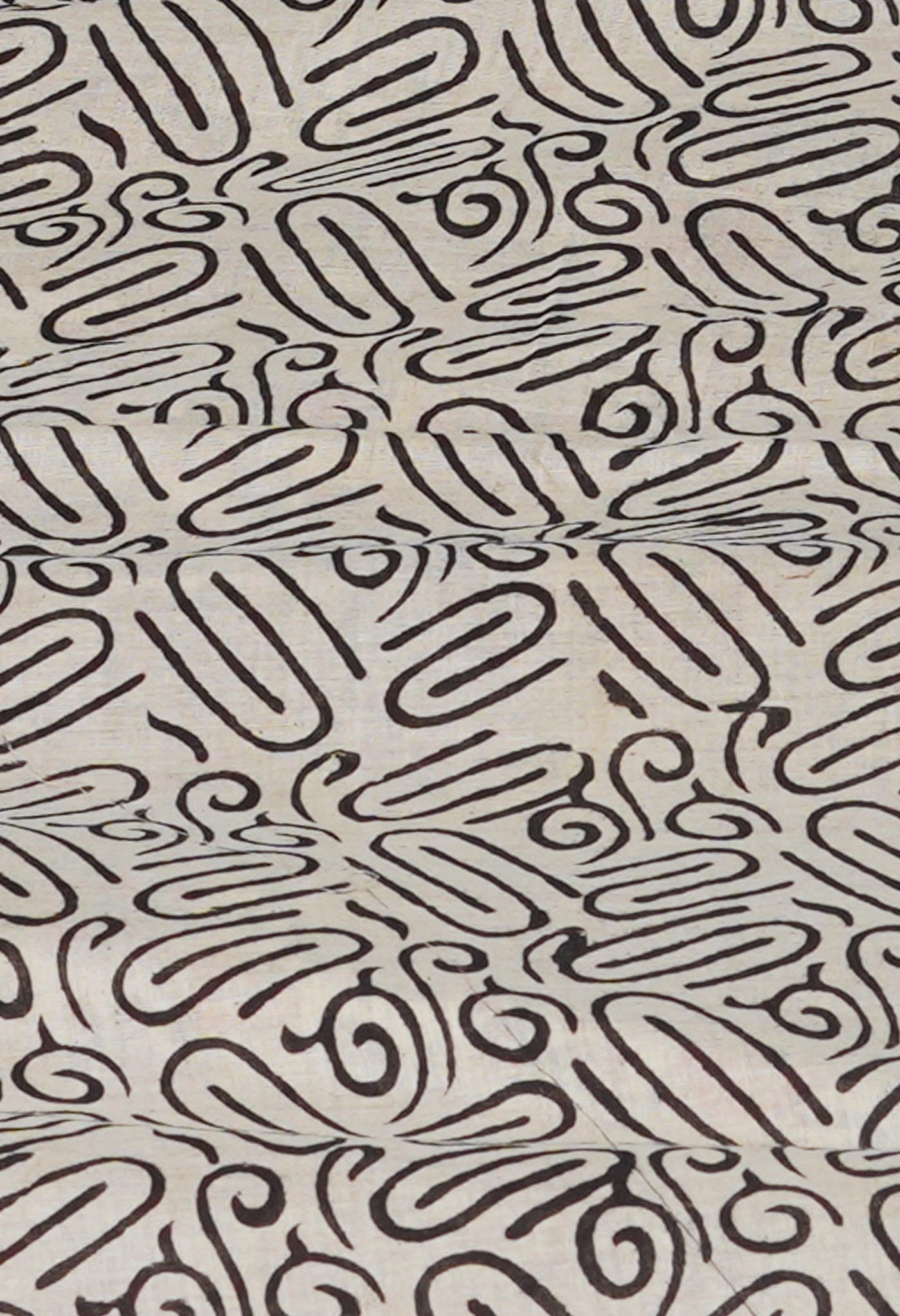 Cream Pure Bagru Hand Block Printed Kota Cotton Saree-UNM74883
