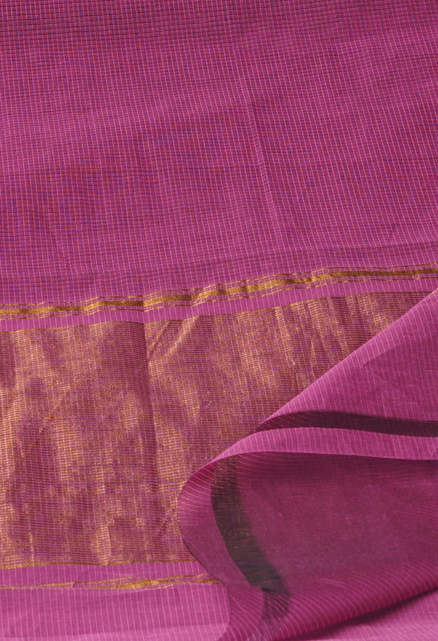 Purple Pure Handloom Mangalagiri With Nizam Border Kota Cotton Saree
