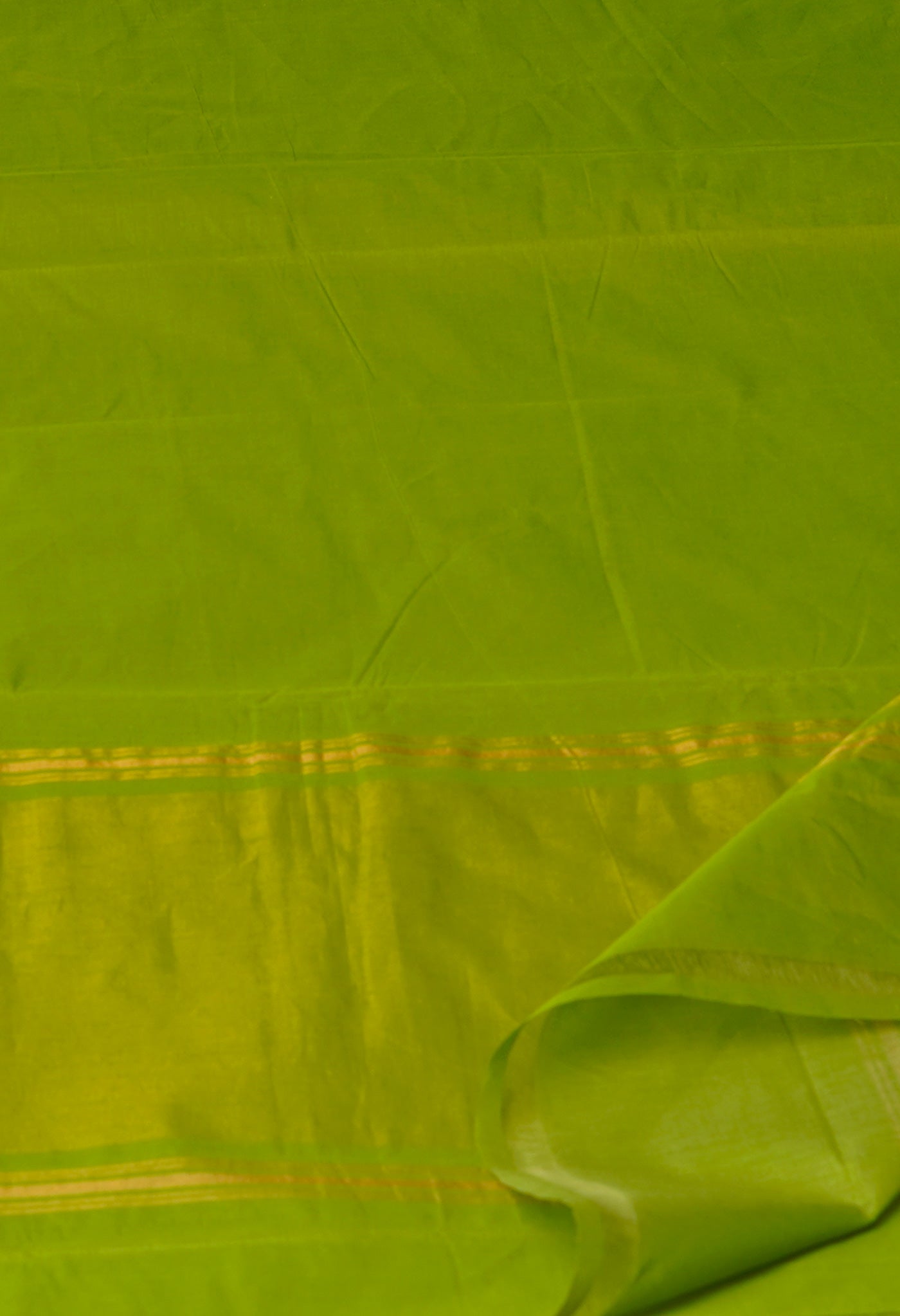 Green Pure Handloom Mangalagiri With Nizam Border Cotton Saree