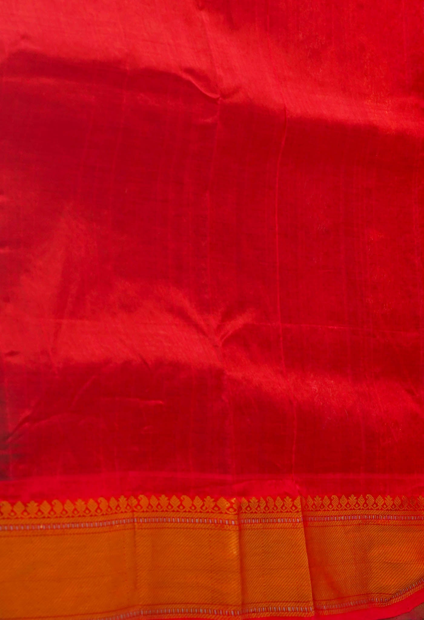 Dark Green Pure Handloom Assam Silk Saree-UNM74930