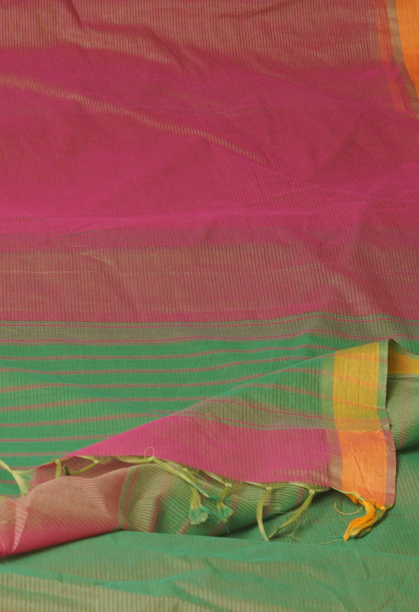 Pink Pure Plain Maheshwari Cotton Saree