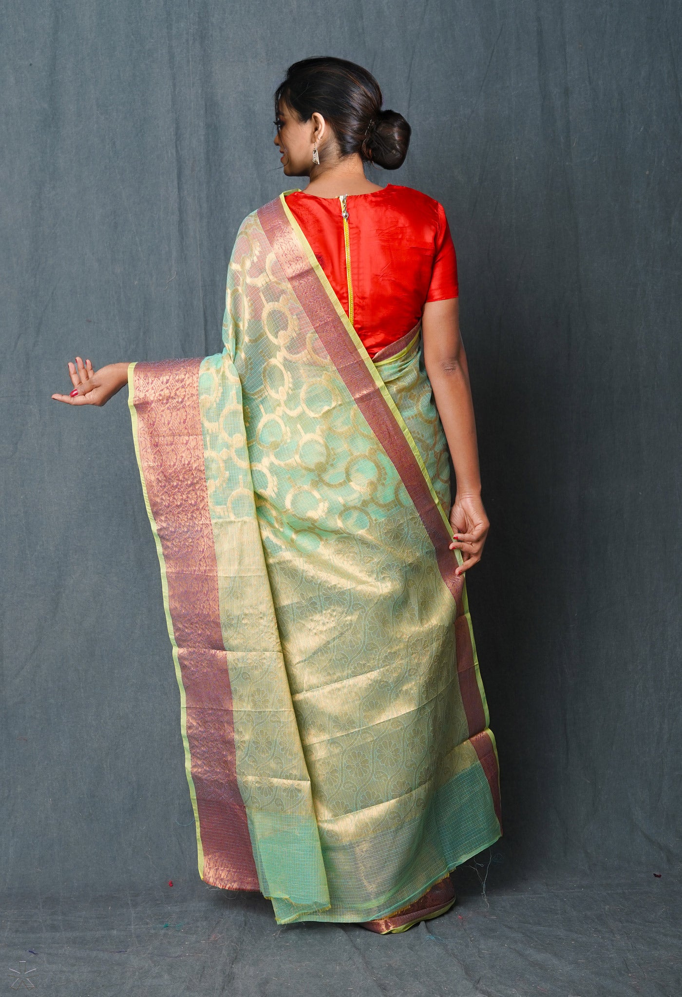 Green Pure Banarasi Kota Cotton Saree