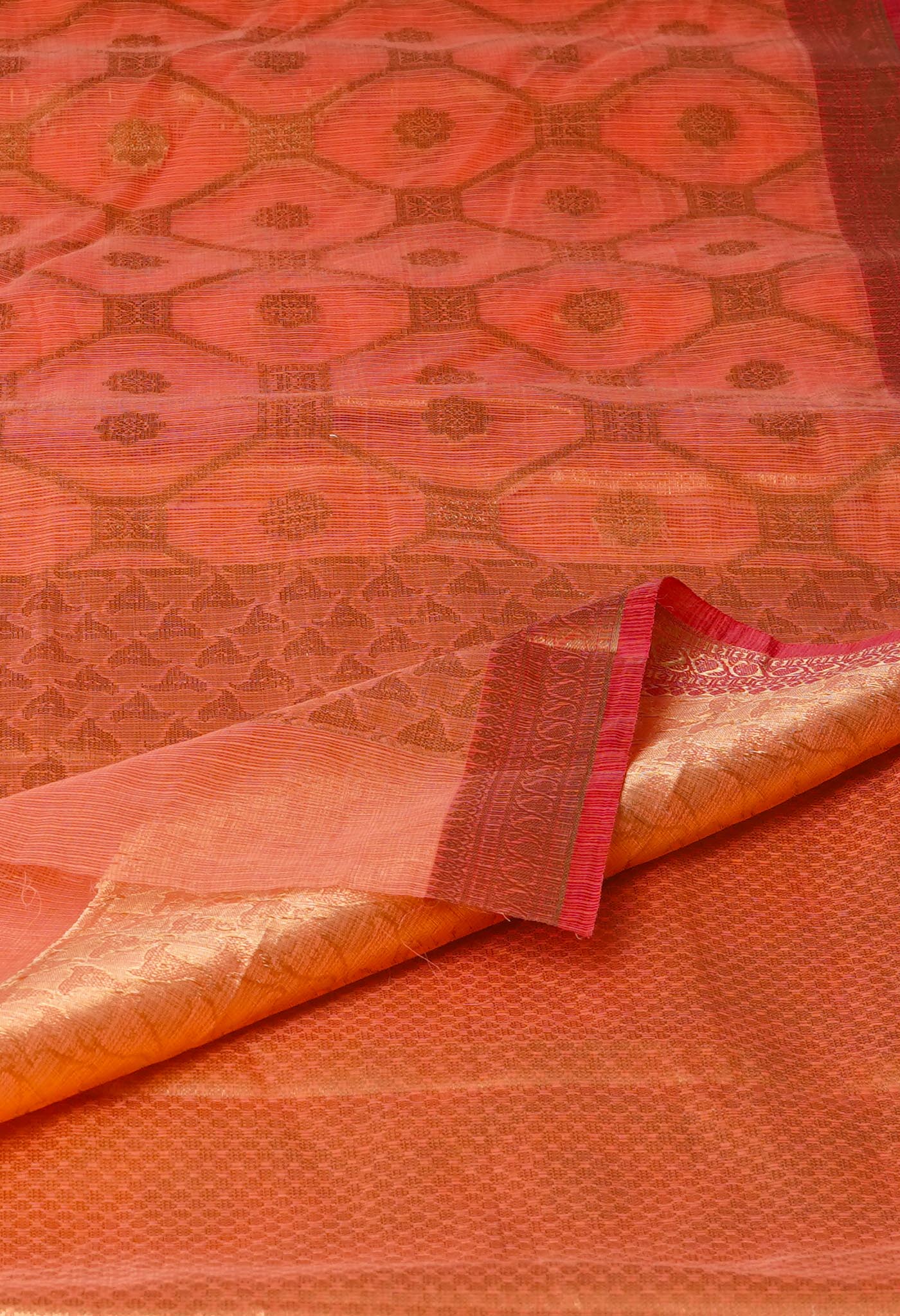 Pink Pure Banarasi Kota Cotton Saree