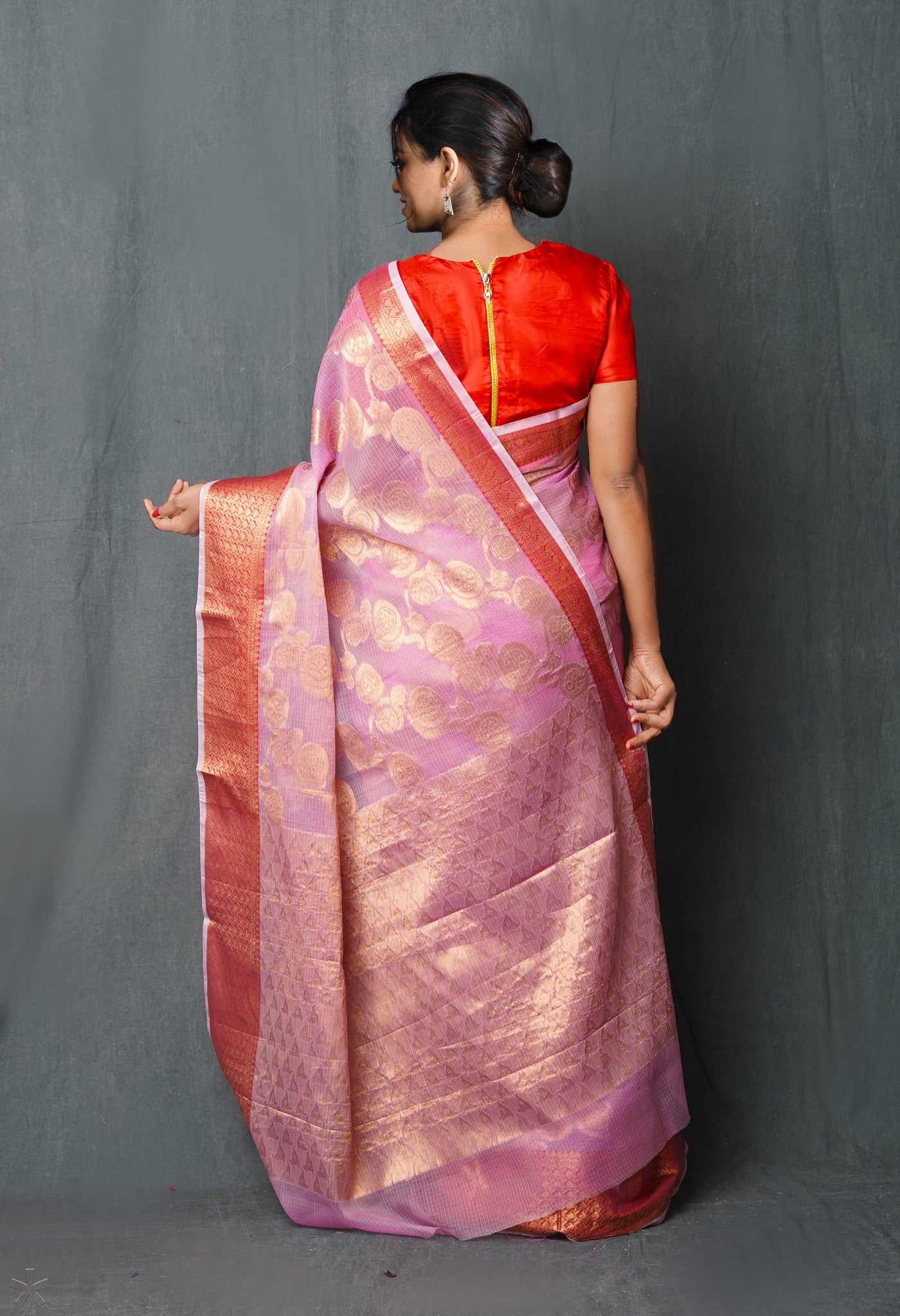 Pale Purple Pure Banarasi Kota Cotton Saree-UNM74964