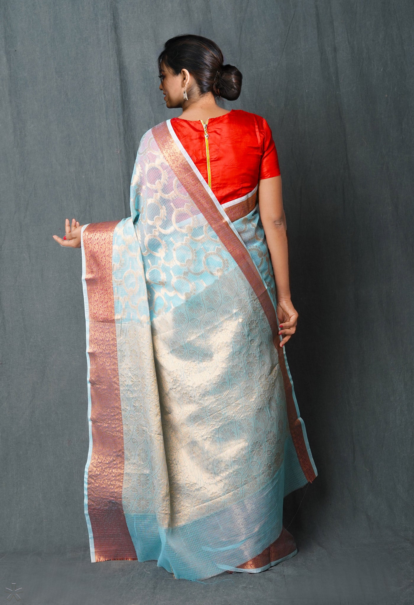 Blue Pure Banarasi Kota Cotton Saree