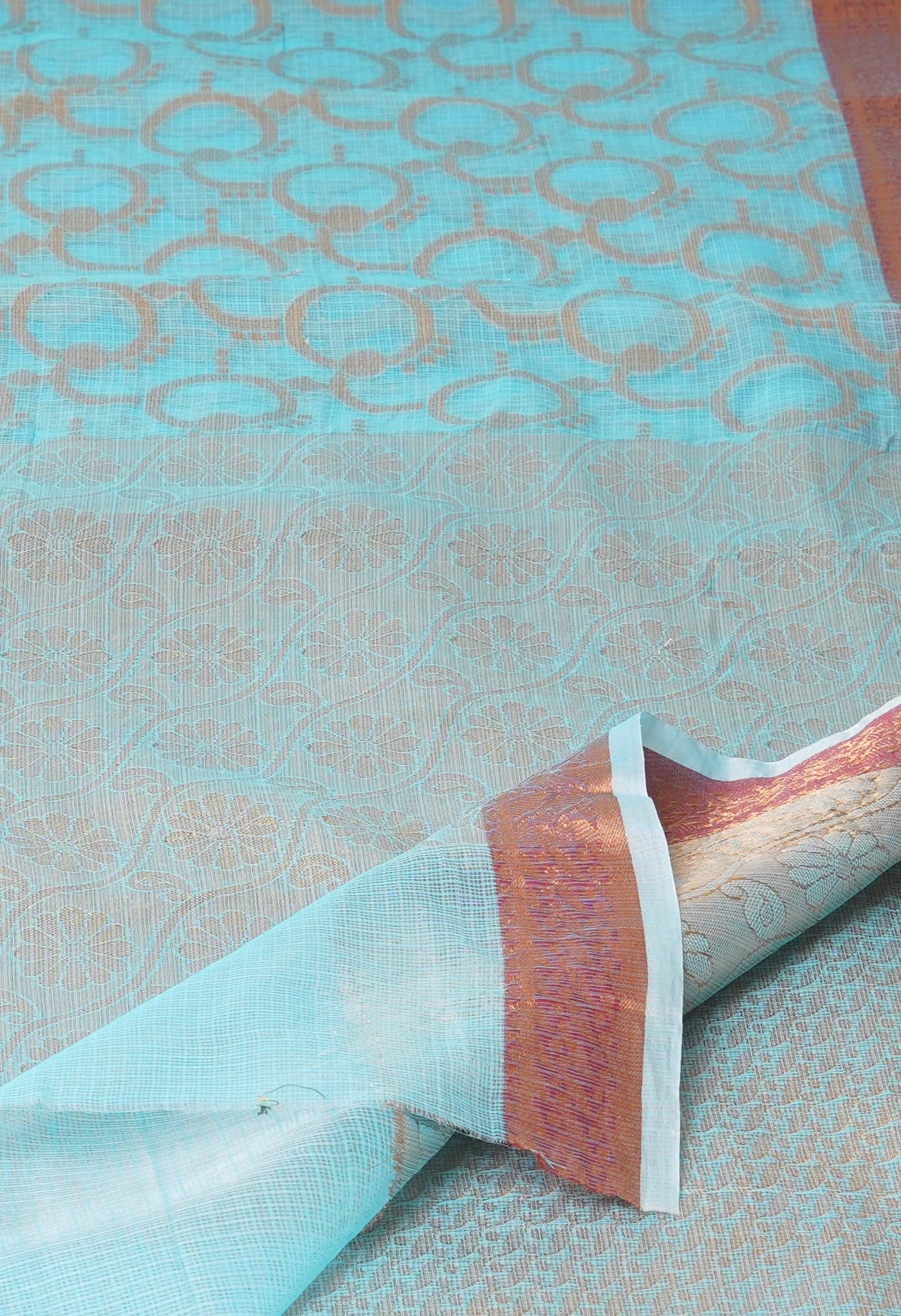 Blue Pure Banarasi Kota Cotton Saree