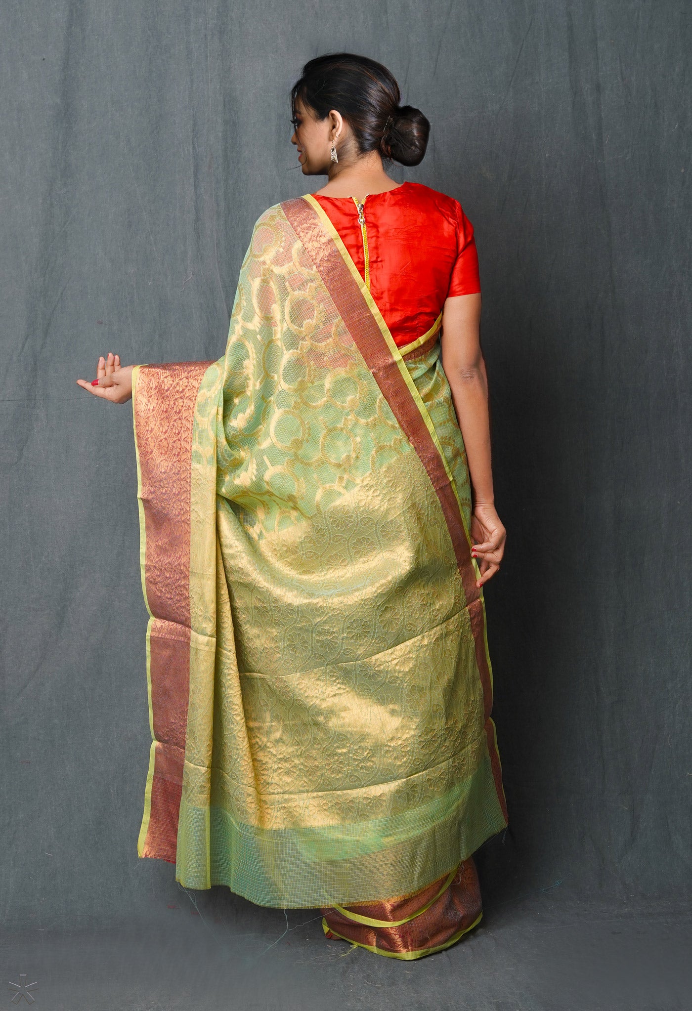 Green Pure Banarasi Kota Cotton Saree