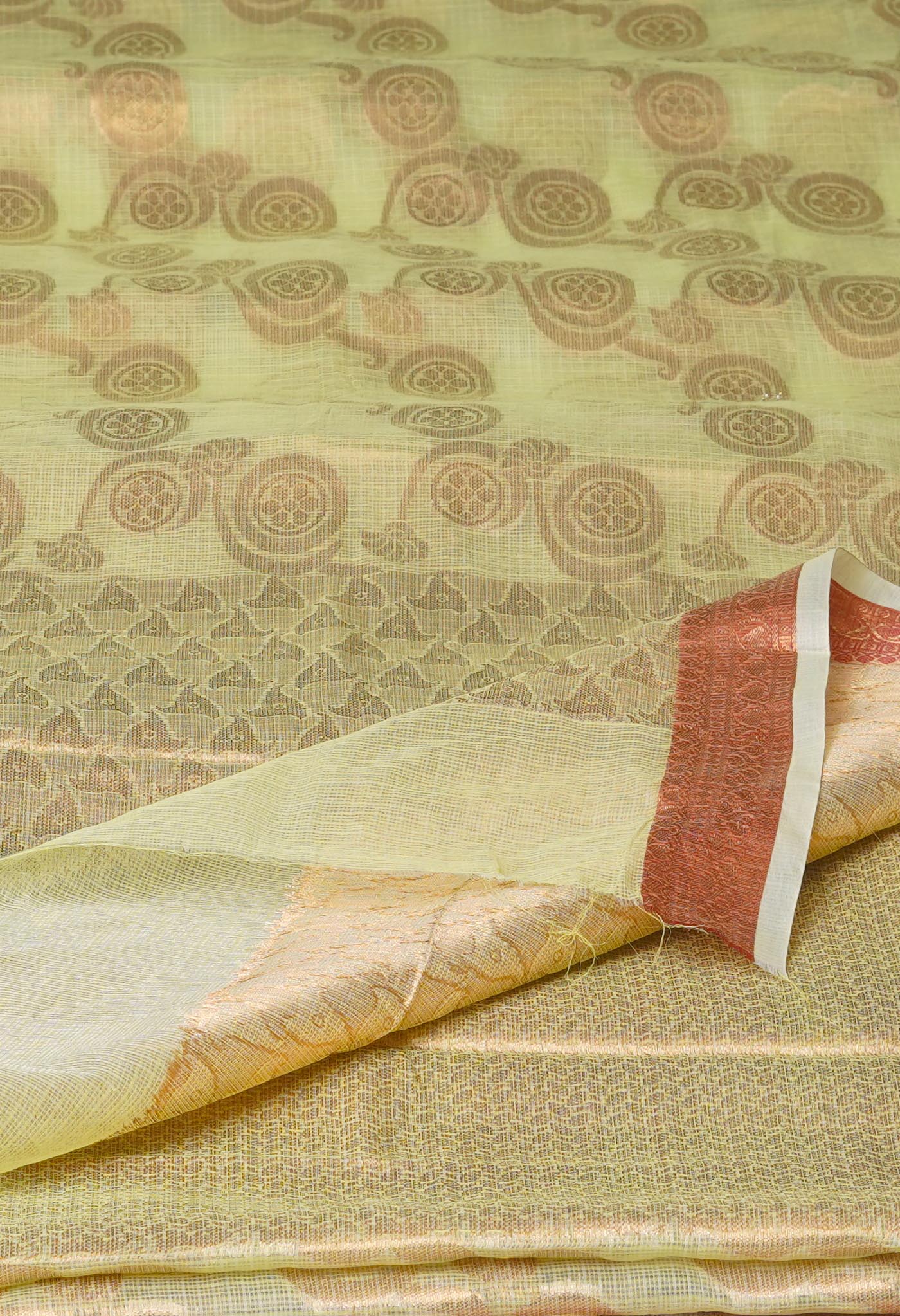 Pale Green Pure Banarasi Kota Cotton Saree