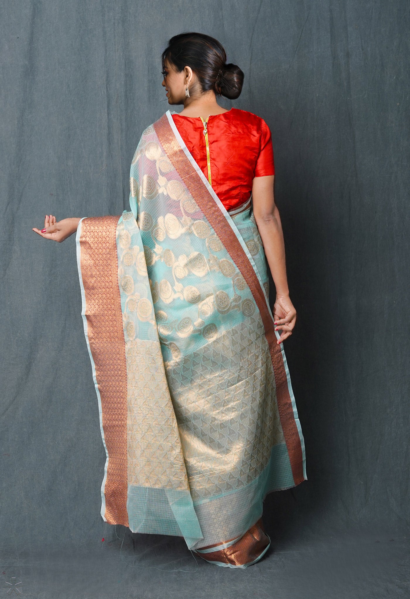 Blue Pure Banarasi Kota Cotton Saree