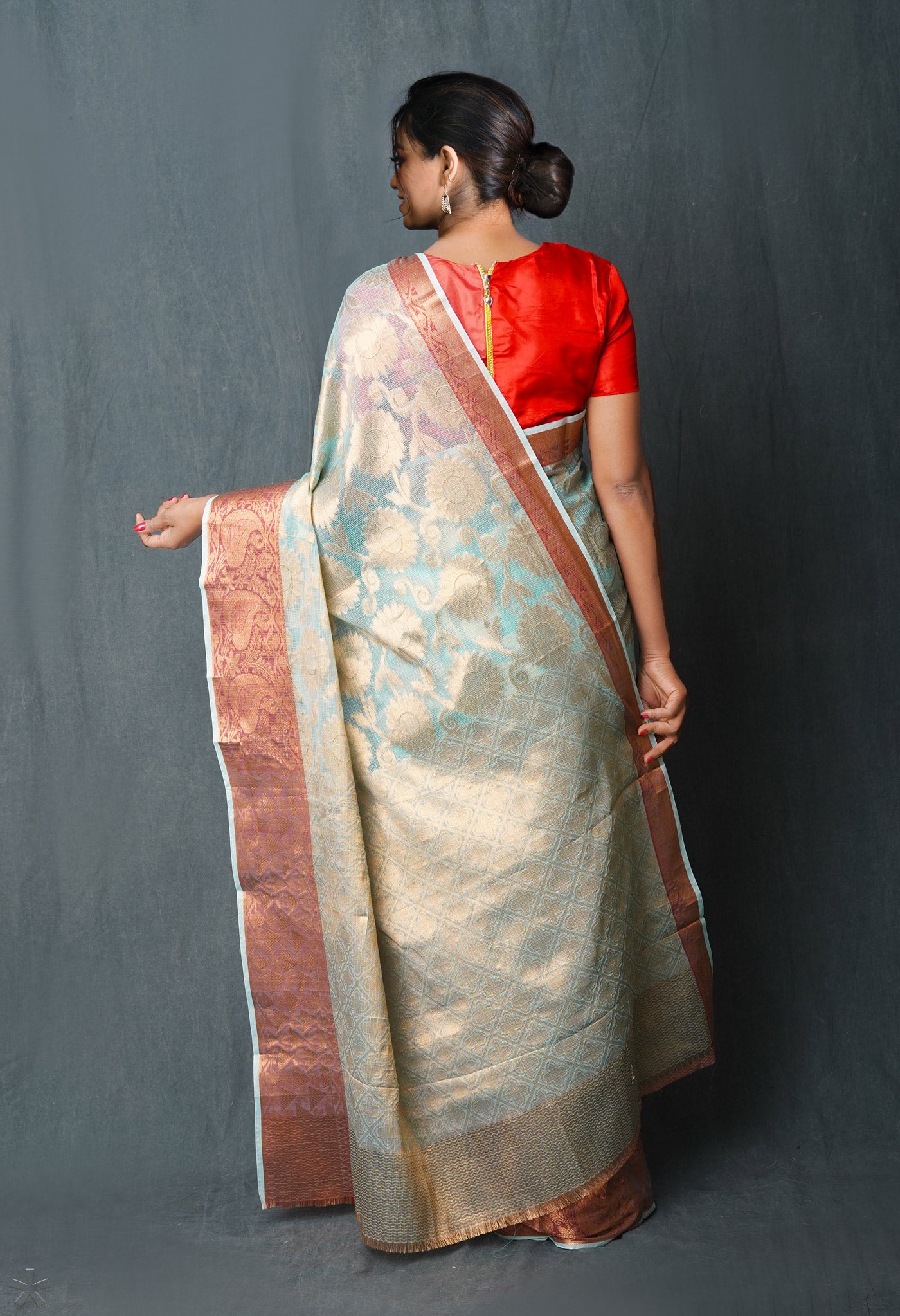 Blue Pure Banarasi Kota Cotton Saree-UNM74986