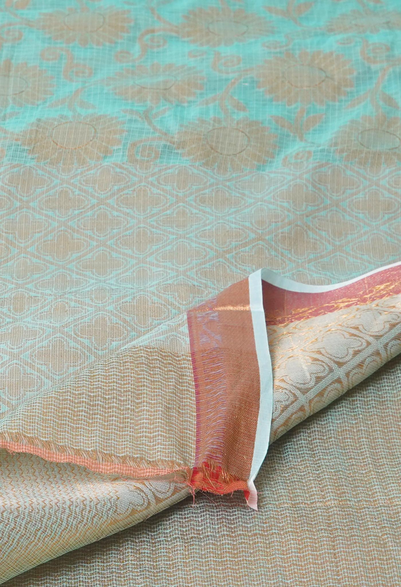 Blue Pure Banarasi Kota Cotton Saree-UNM74986