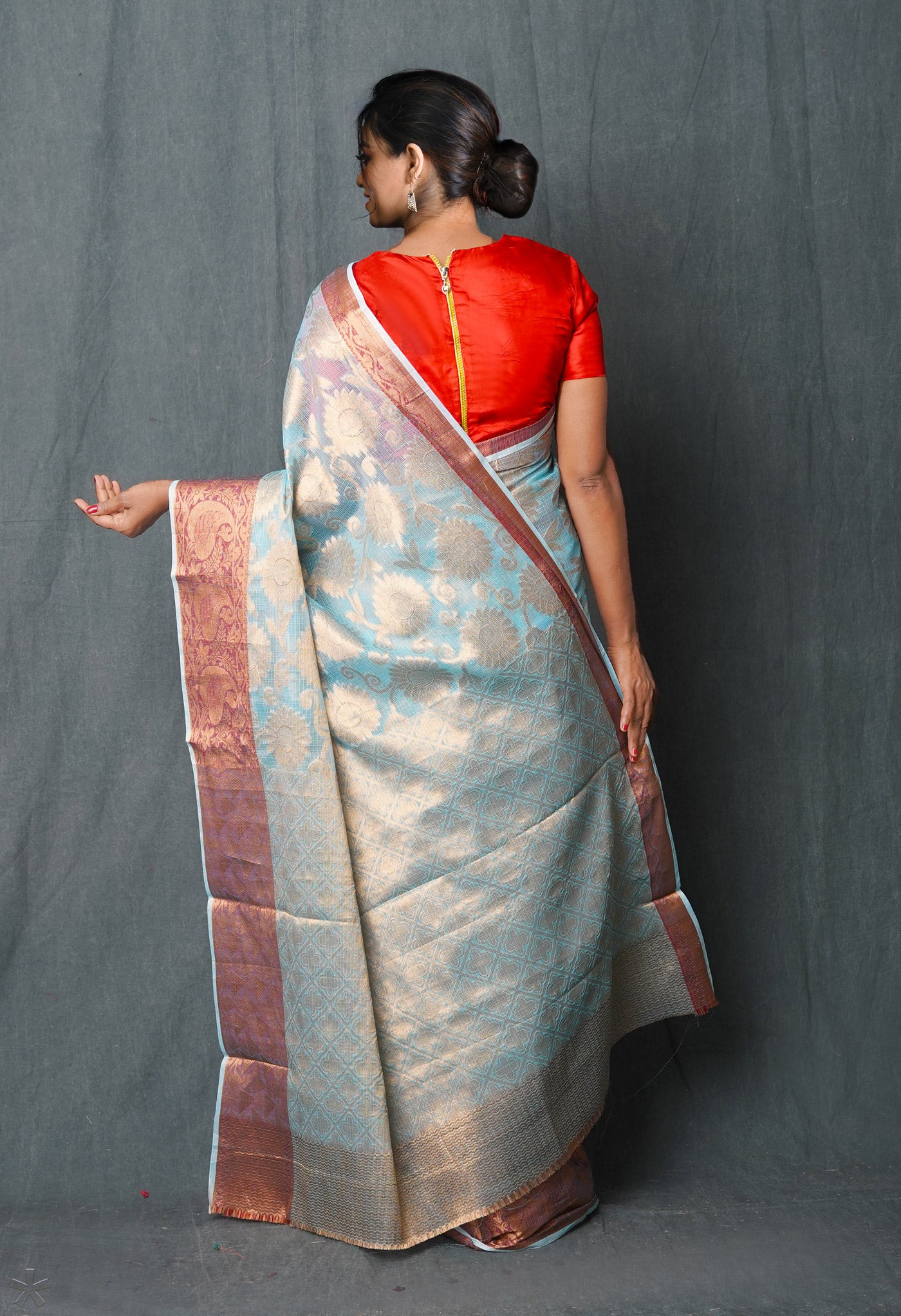 Blue Pure Banarasi Kota Cotton Saree