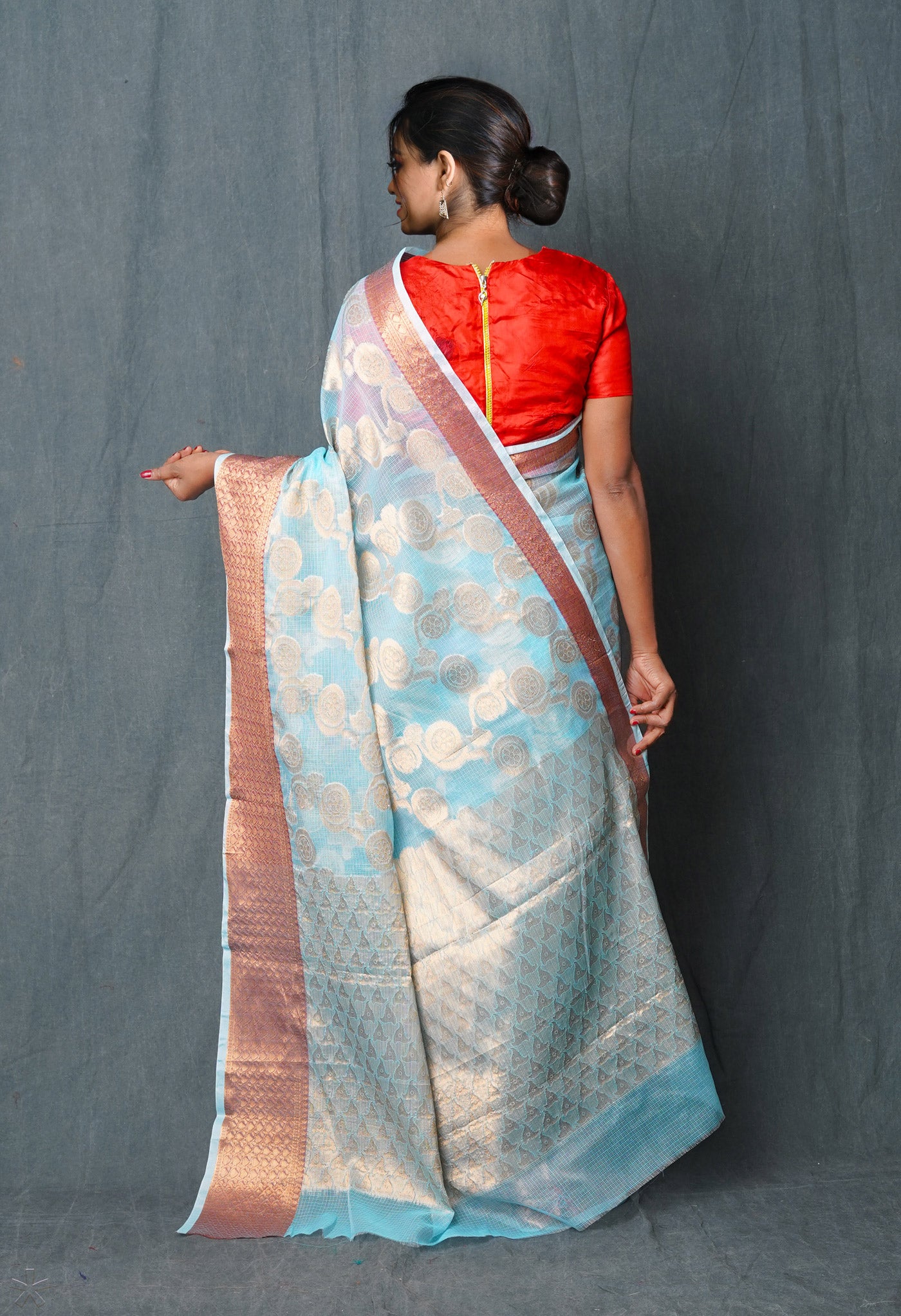 Blue Pure Banarasi Kota Cotton Saree