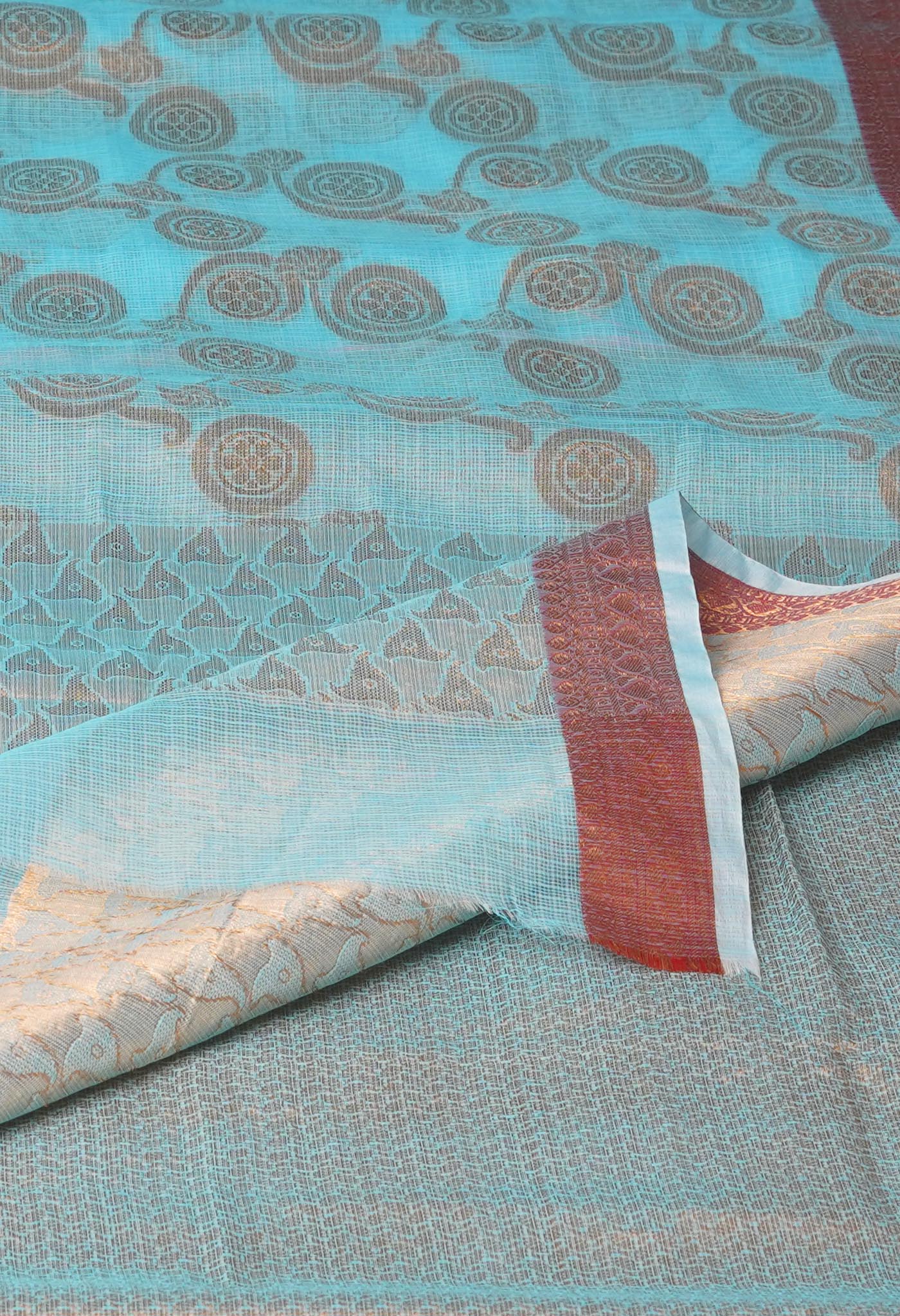 Blue Pure Banarasi Kota Cotton Saree