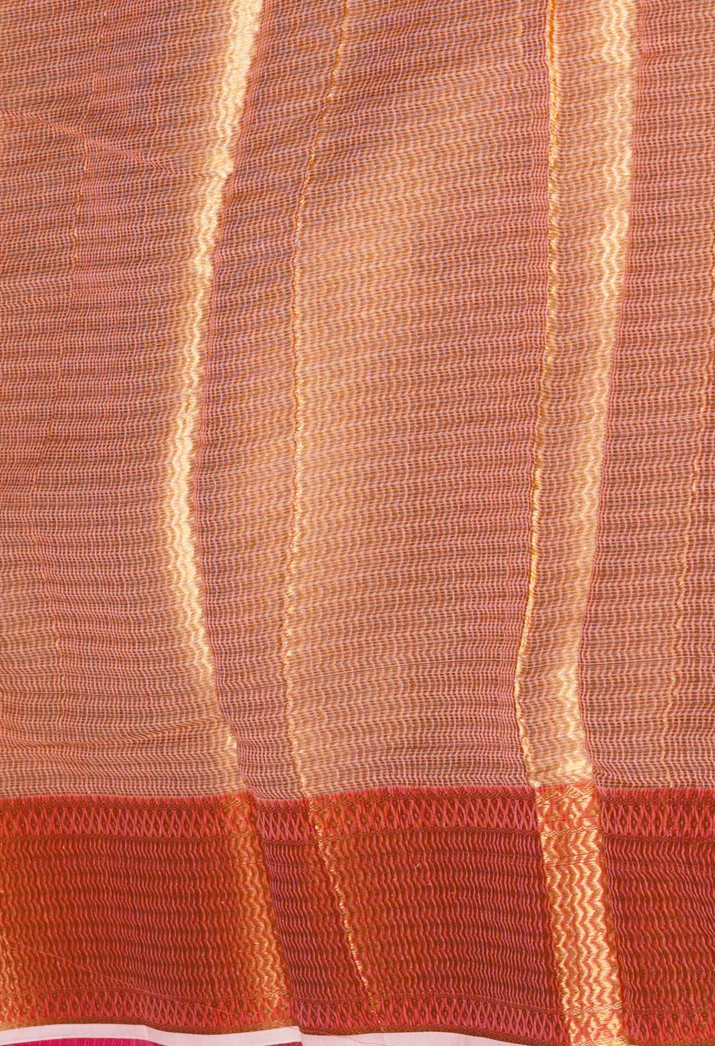 Peach Pink Pure Banarasi Kota Cotton Saree