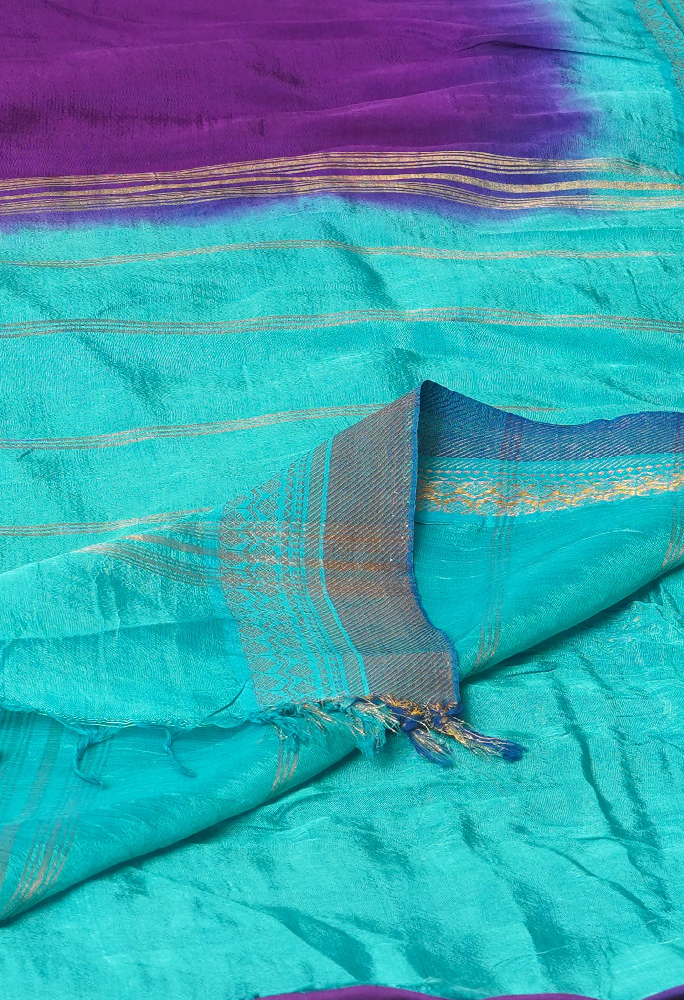 Violet Plain Dyed Silk Saree-UNM75020