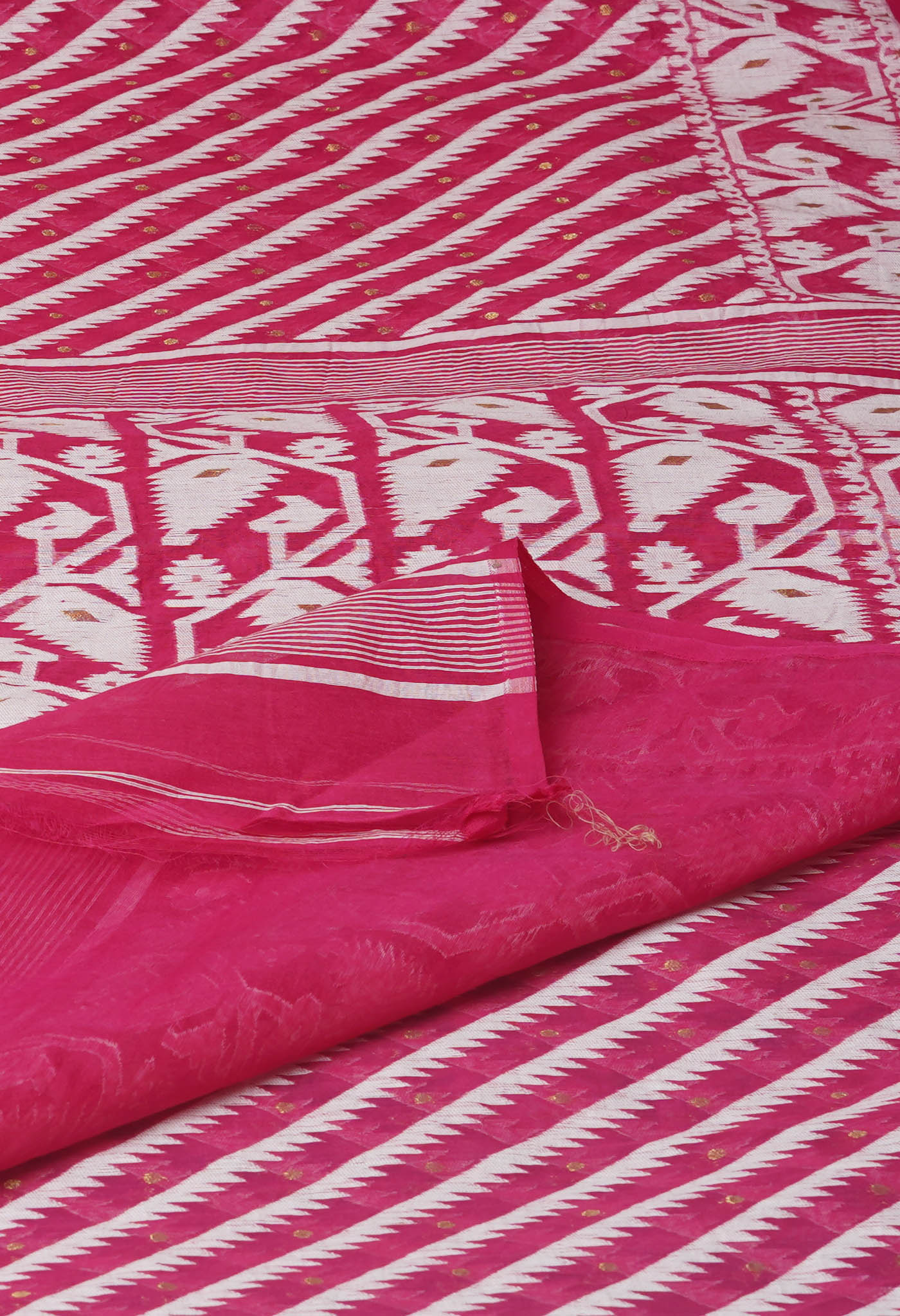 Pink Pure Jamdhani Bengal Cotton Saree
