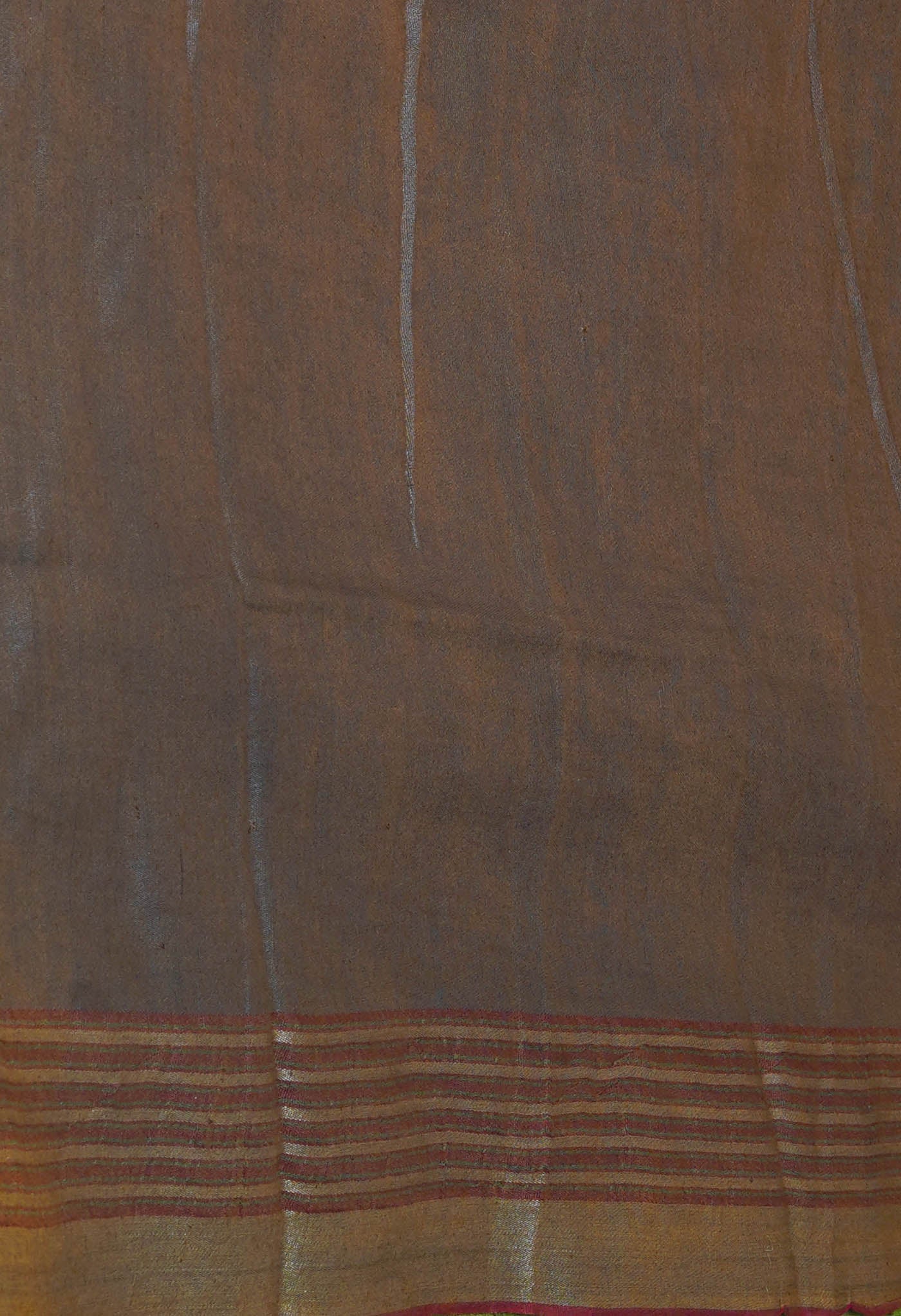 Olive Green Pure Handloom Printed Vidarbha Tussar Silk Saree-UNM75237