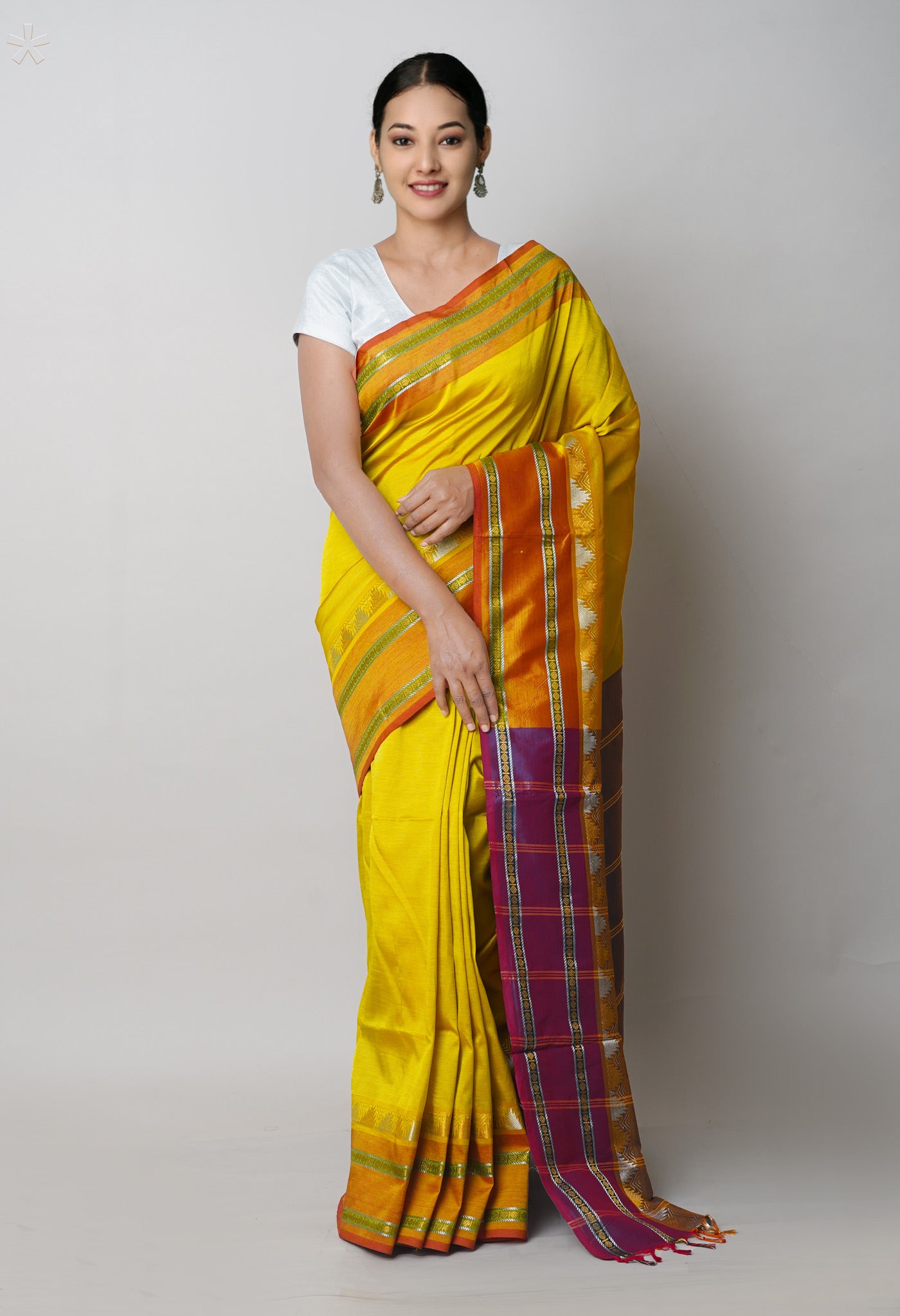 Light Mehendi Green Pure Chettinad Silk Saree-UNM75253