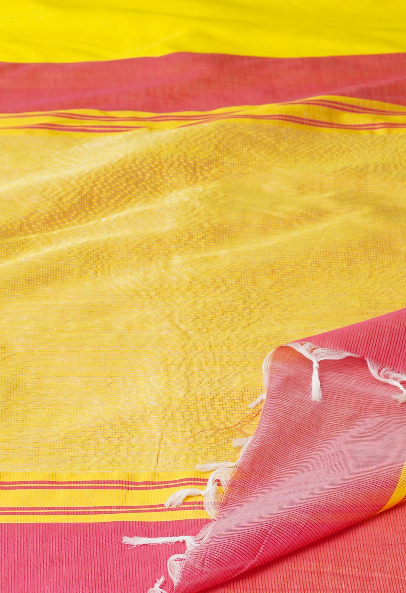 Yellow Pure Handloom Chettinad Silk Saree