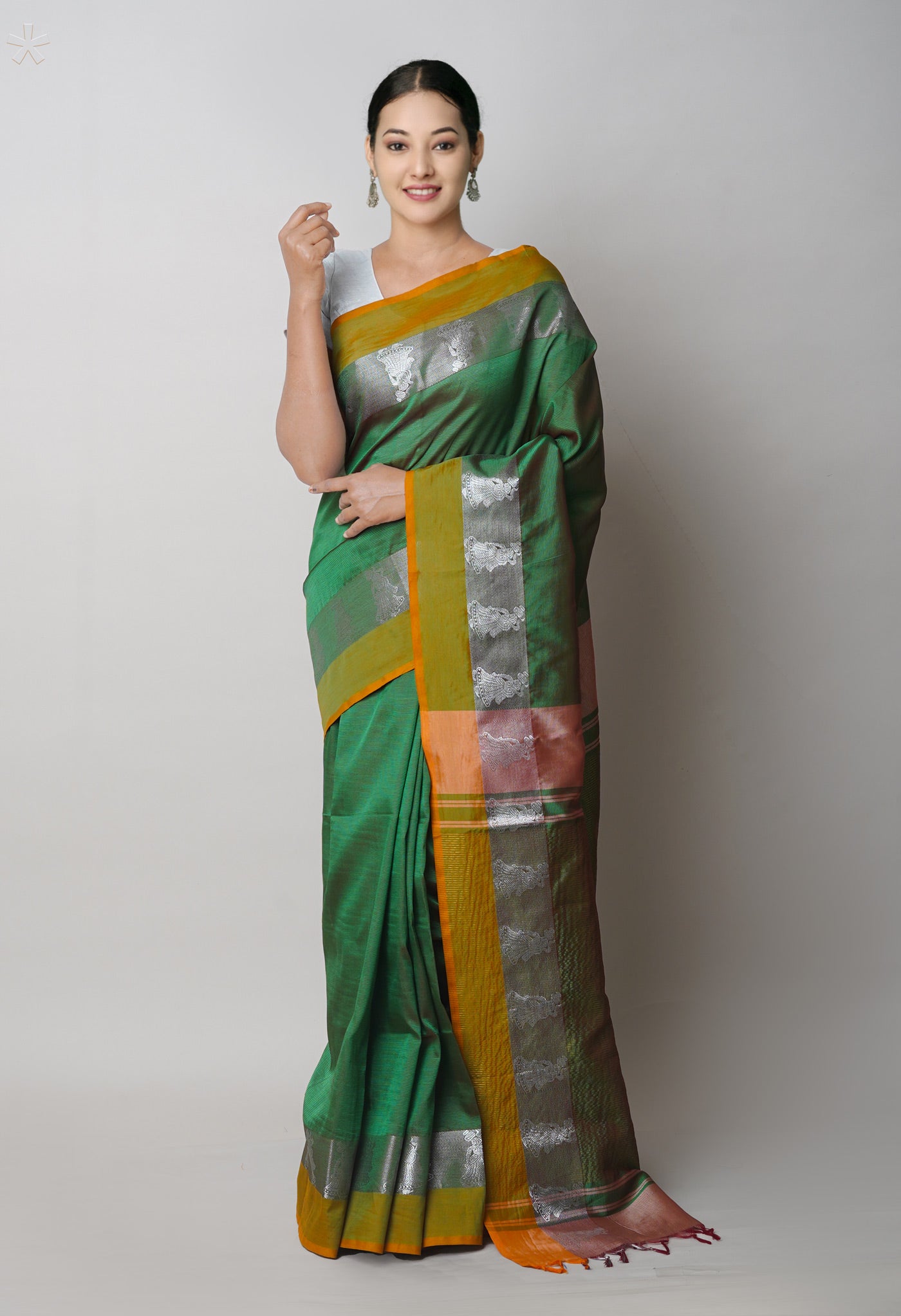 Green Pure Handloom Chettinad Silk Saree