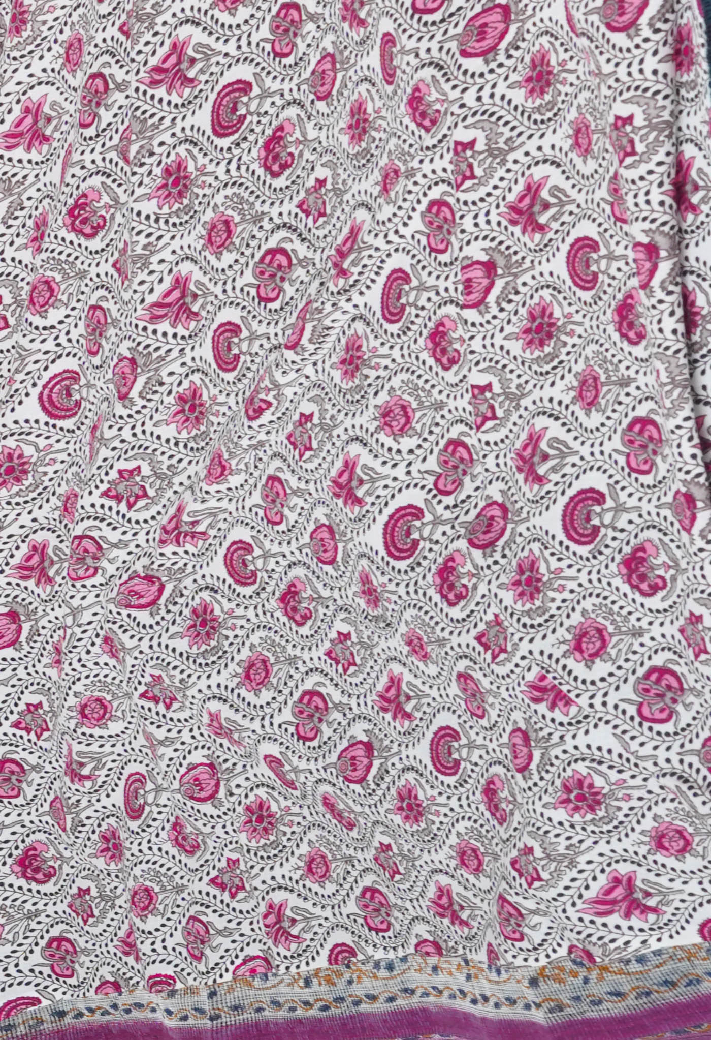 Grey Block Printed Meghalaya Supernet Saree-UNM75316