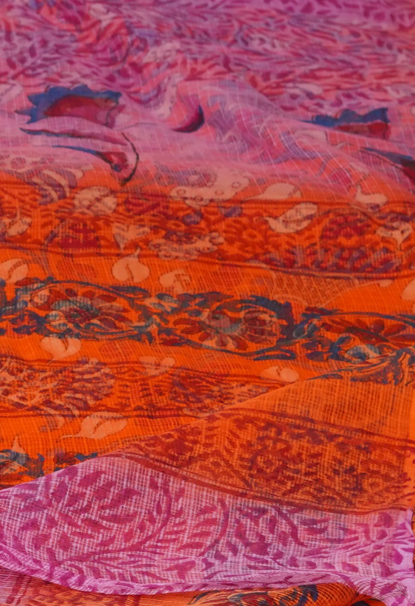 Pink Pure Block Printed Kota Cotton Saree With Cotton Printed Blouse Piece-UNM75352