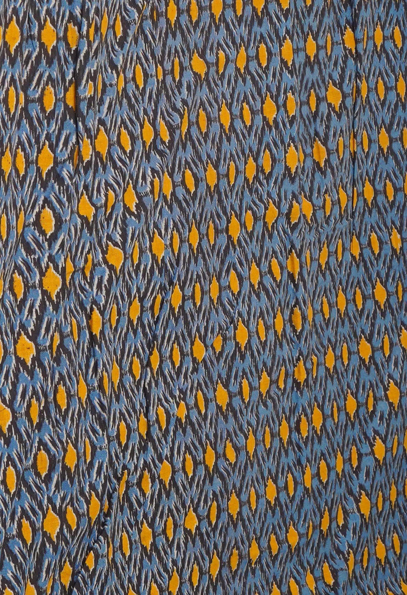 Yellow Pure Block Printed Kota Cotton Saree With Cotton Printed Blouse Piece-UNM75357