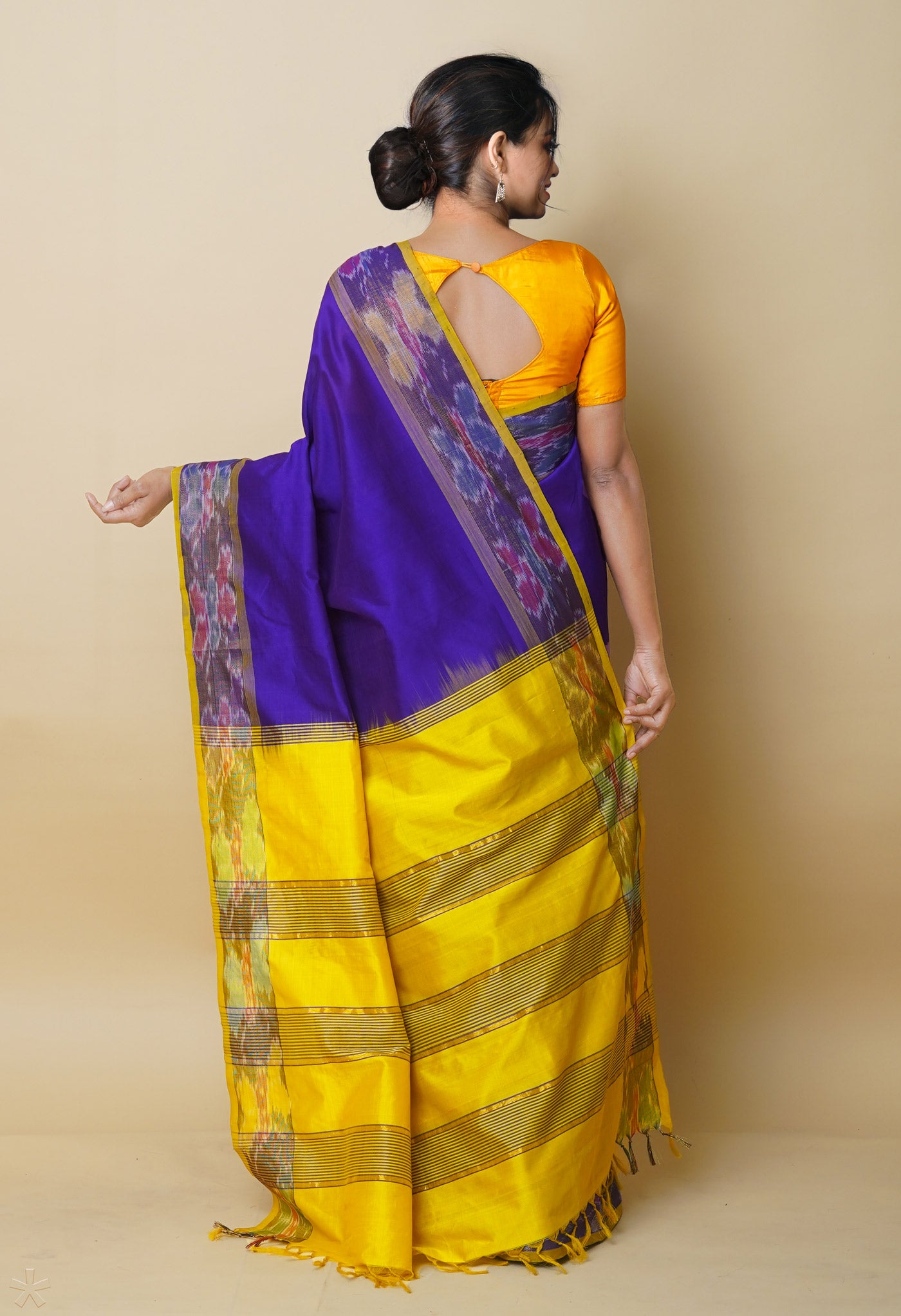 Violet Pochampally Cotton Silk Saree-UNM75387