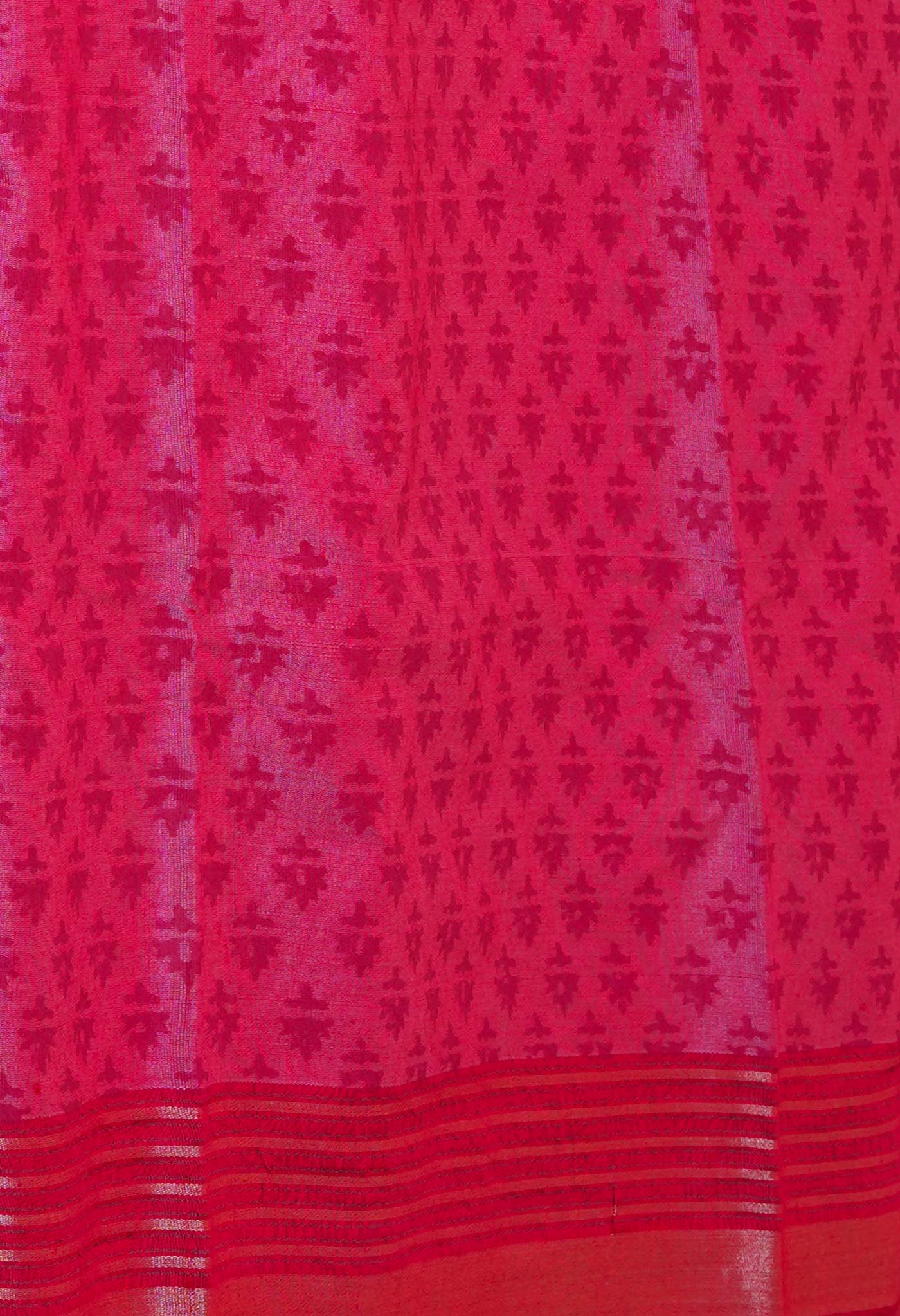 Pink Pure Handloom Hand Block Printed Vidarbha Tussar Silk Saree