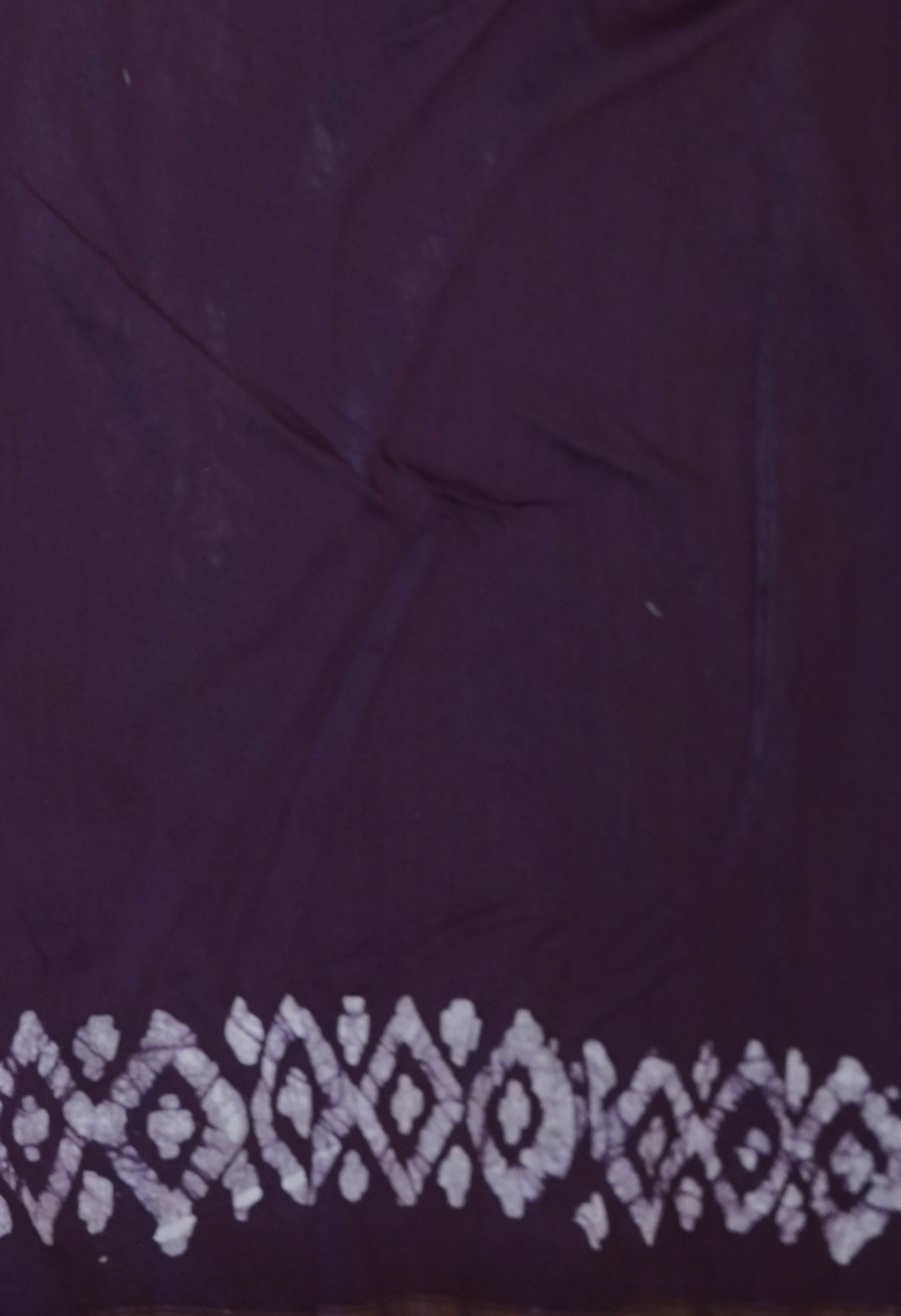 Green-Dark Purple Pure Batik Printed Chanderi Sico Saree