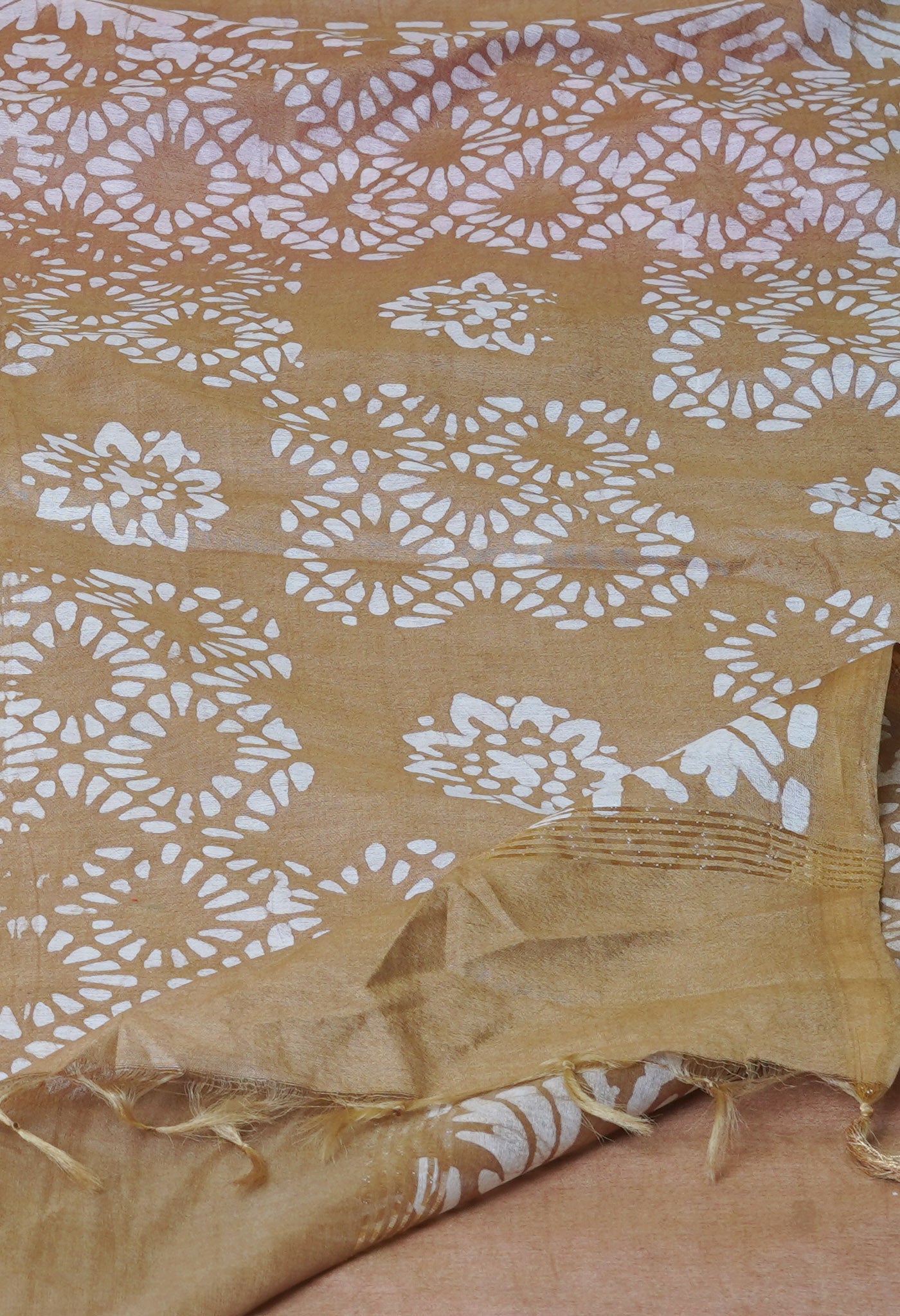 Pink Pure Batik Printed Chanderi Sico Saree