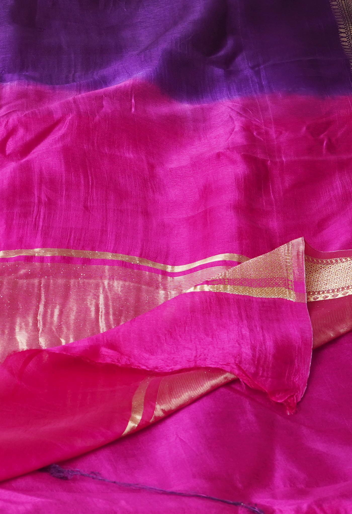 Purple Pure Dyed Banarasi Chiniya Silk Saree