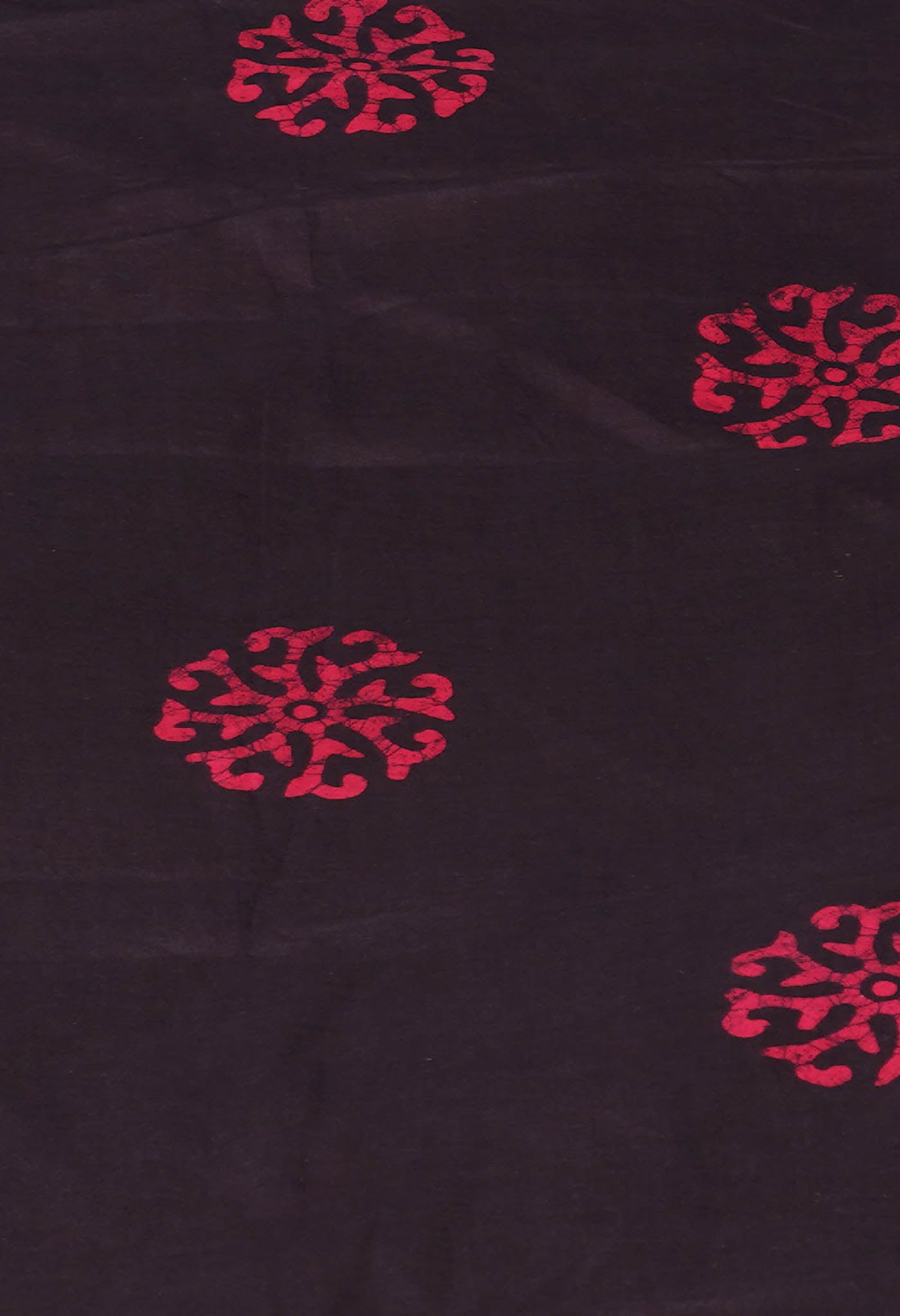 Pink-Navy Blue Pure Wax Batik Hand Block Printed Superfine Mulmul Cotton Saree