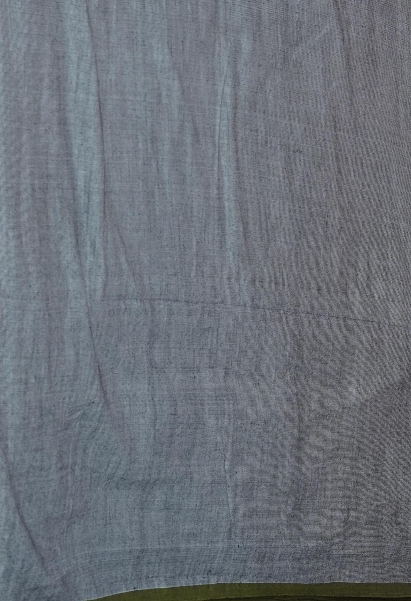 Grey Handloom Plain Mulmul Cotton Saree