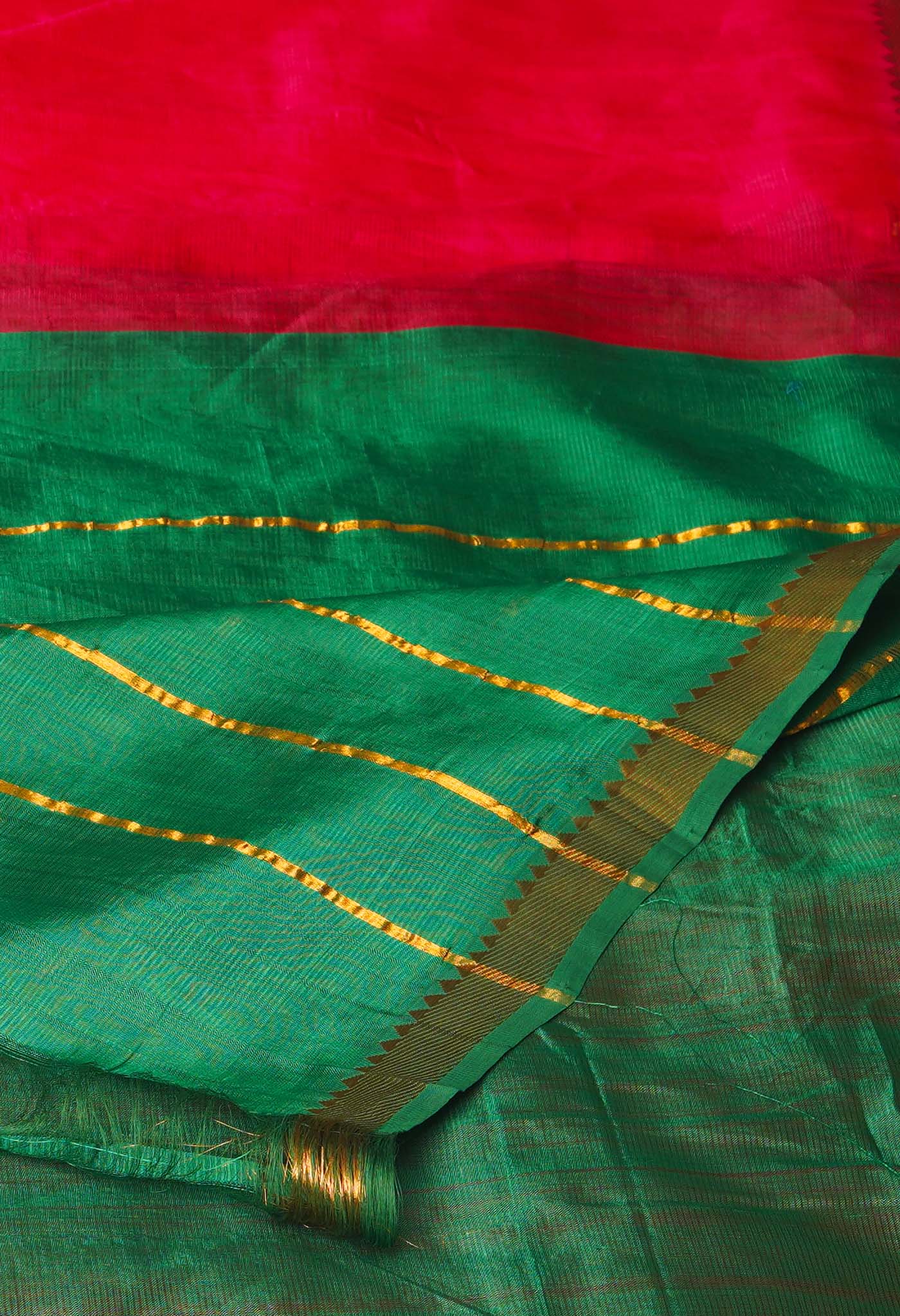 Pink Pure Mangalgiri Soft Silk Saree