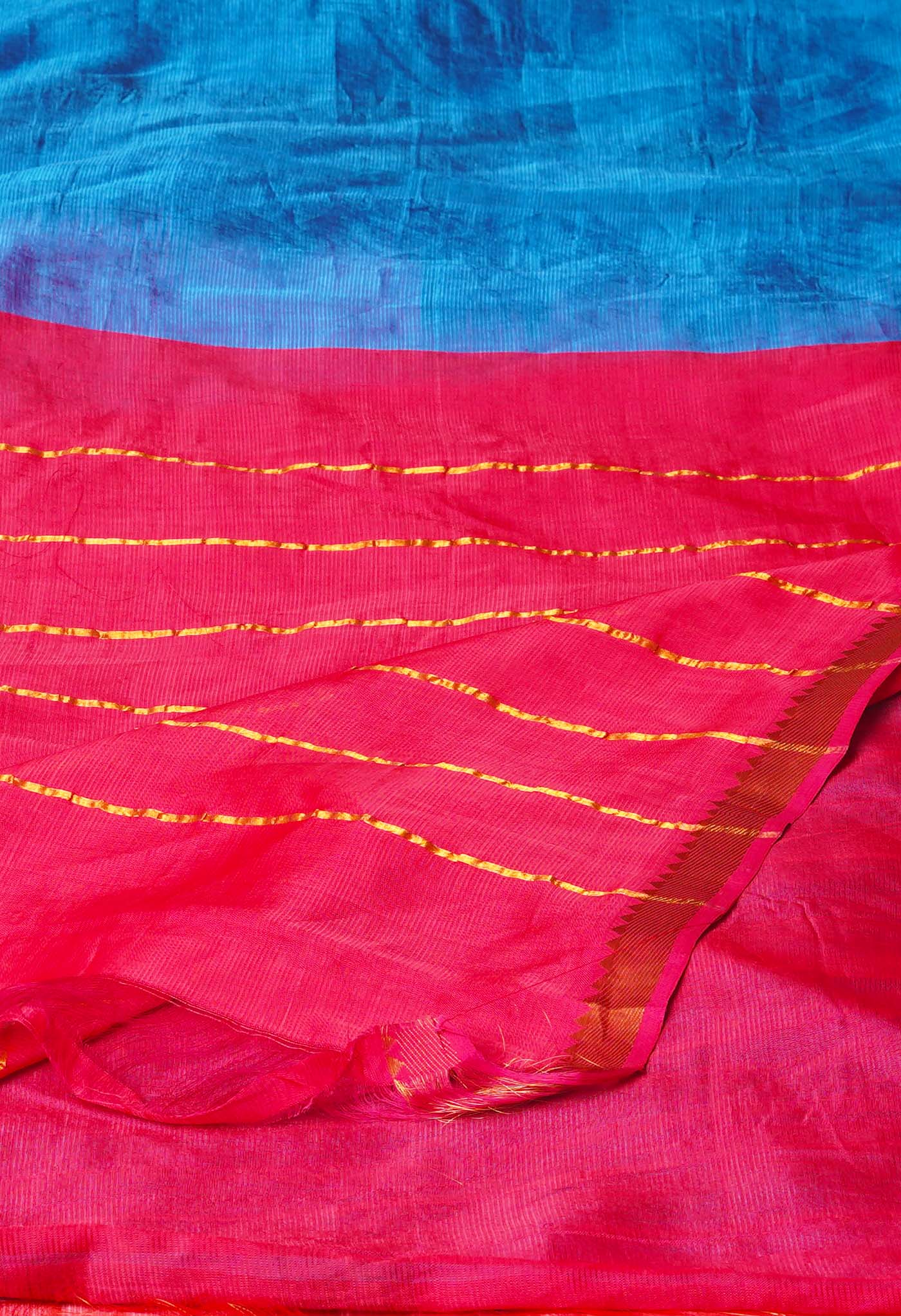 Peacock Blue Pure Mangalgiri Soft Silk Saree