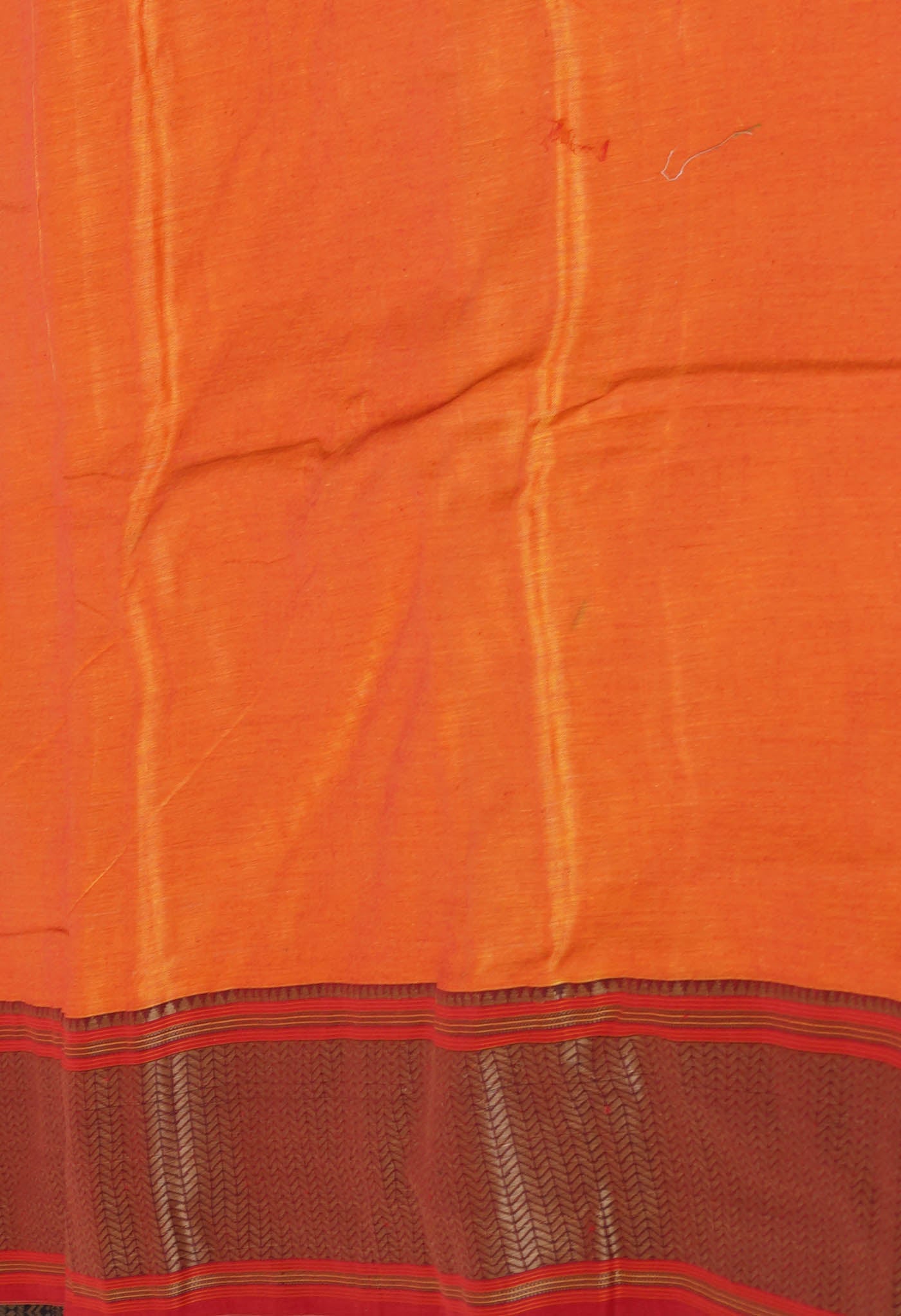 Orange Pure Handloom Narayani Cotton Saree