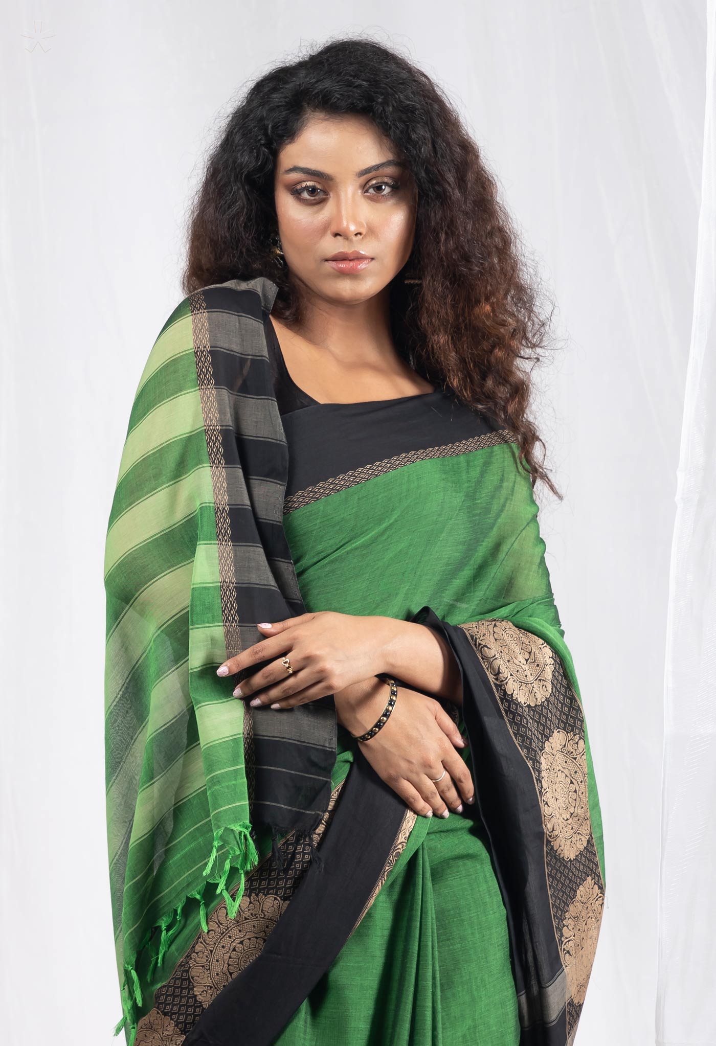 Green Pure Handloom Narayani Cotton Saree