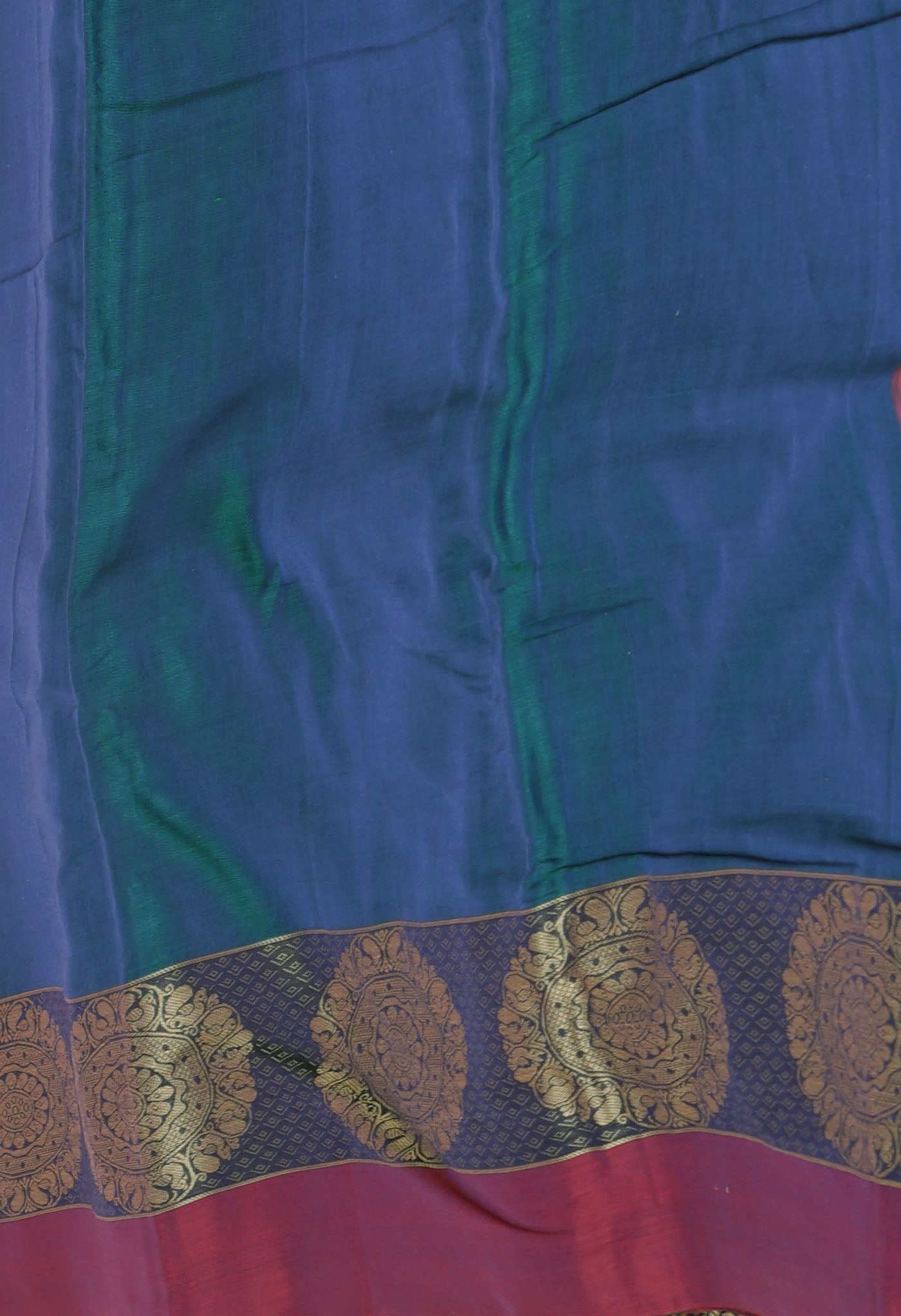 Peacock Blue Pure Handloom Narayani Cotton Saree