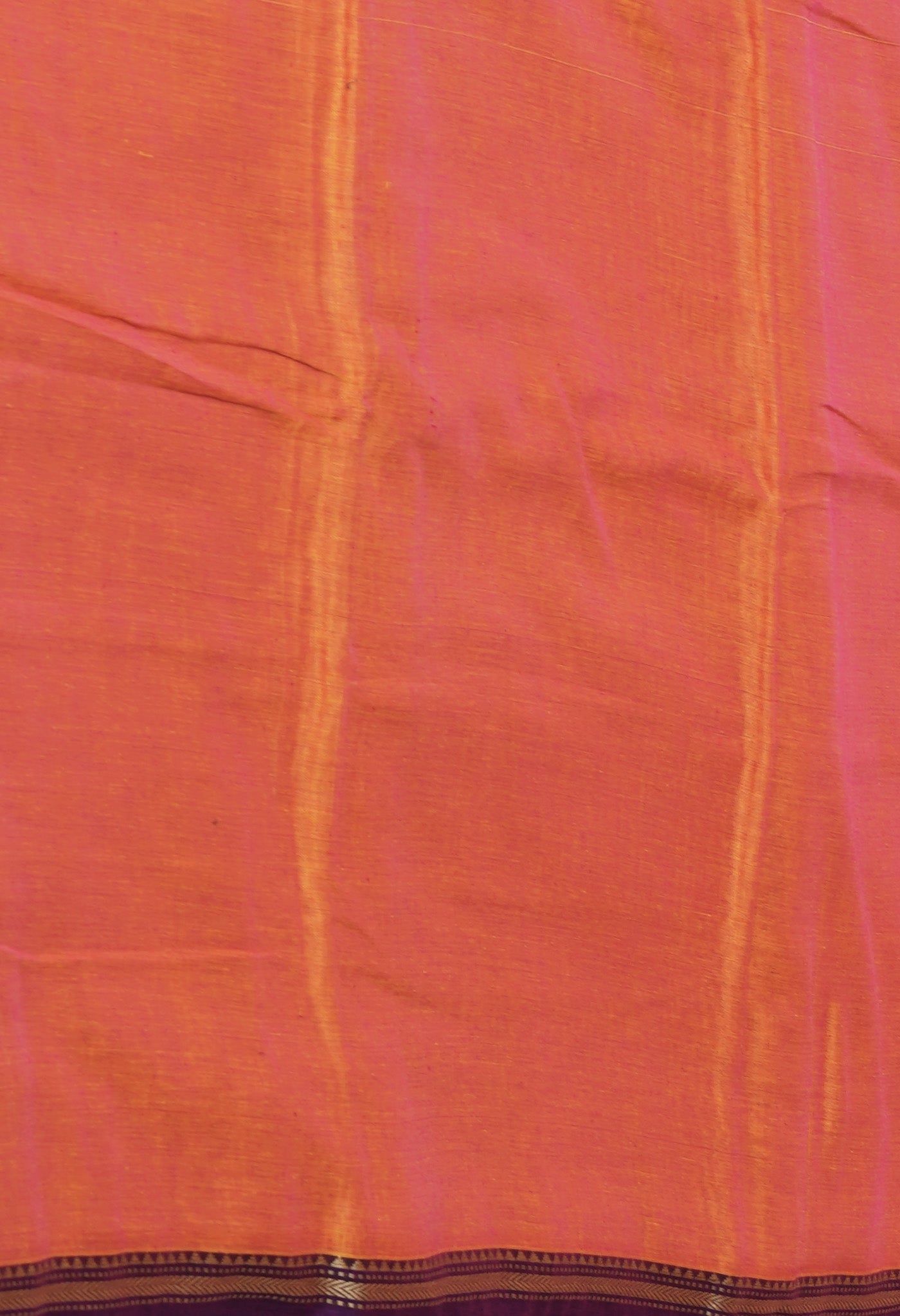 Peach Orange Pure Handloom Narayani Cotton Saree