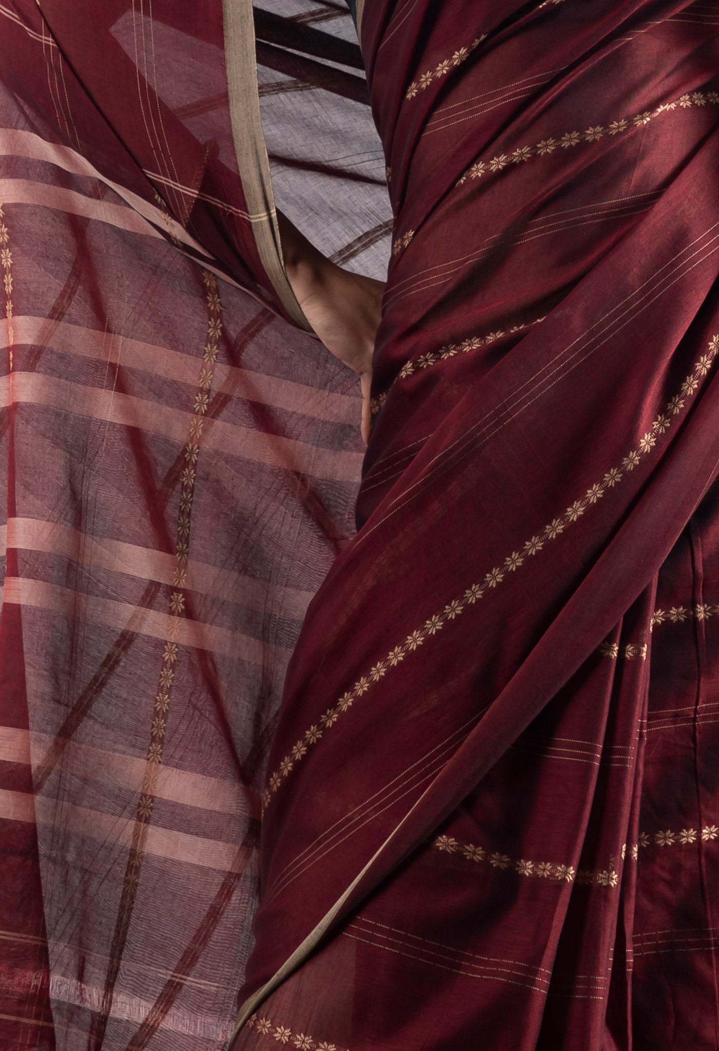 Maroon Pure Handloom Narayani Cotton Saree