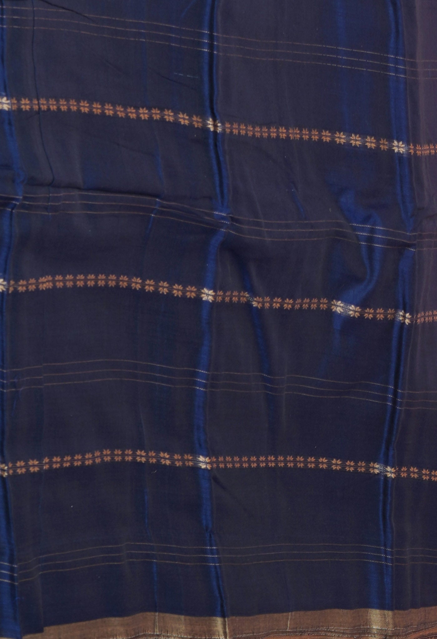 Navy Blue Pure Handloom Narayani Cotton Saree