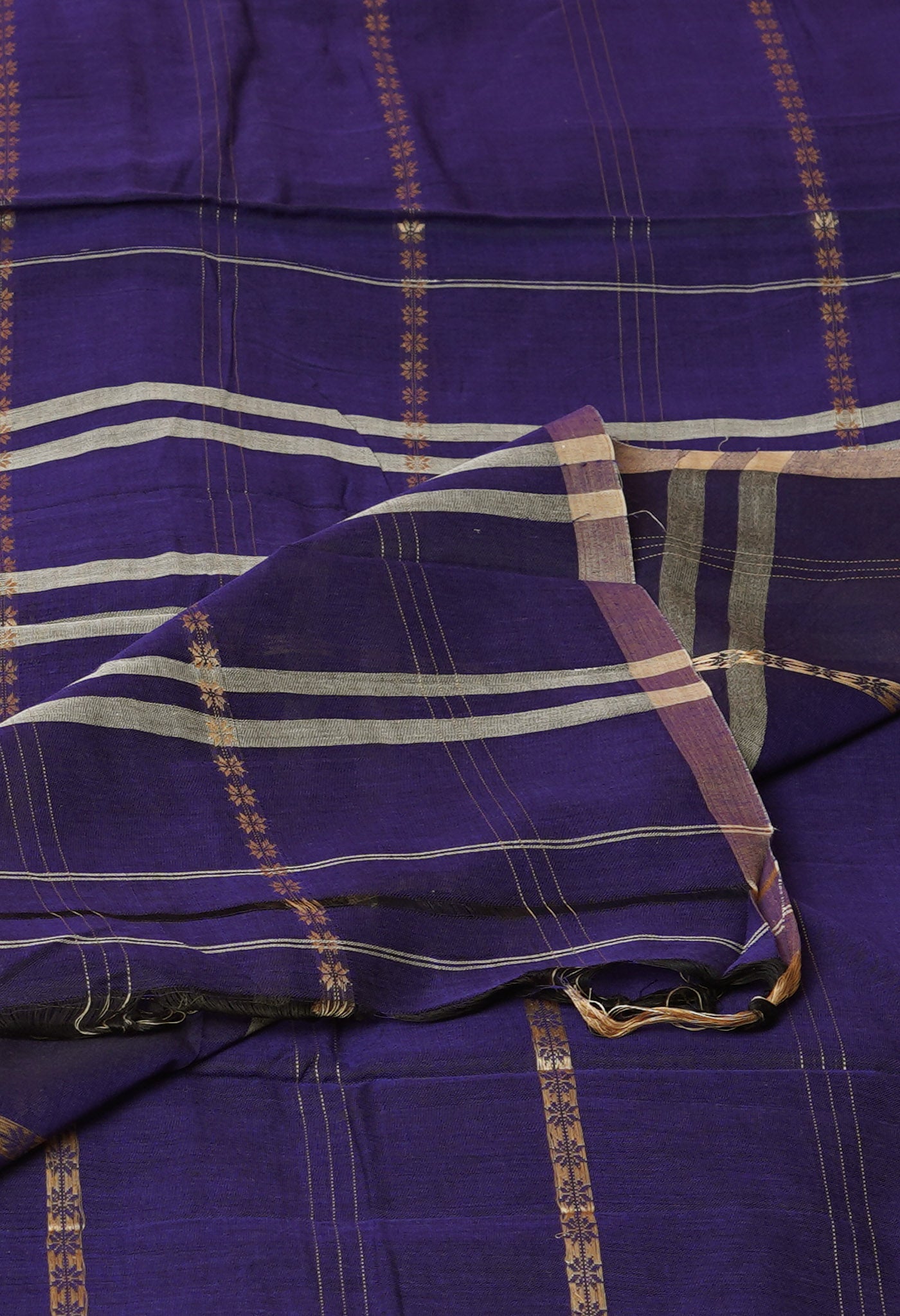 Dark Blue Pure Handloom Narayani Cotton Saree