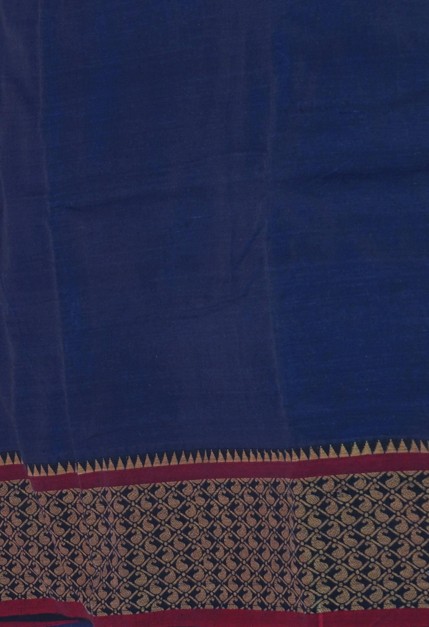 Dark Blue Pure Handloom Narayani Cotton Saree