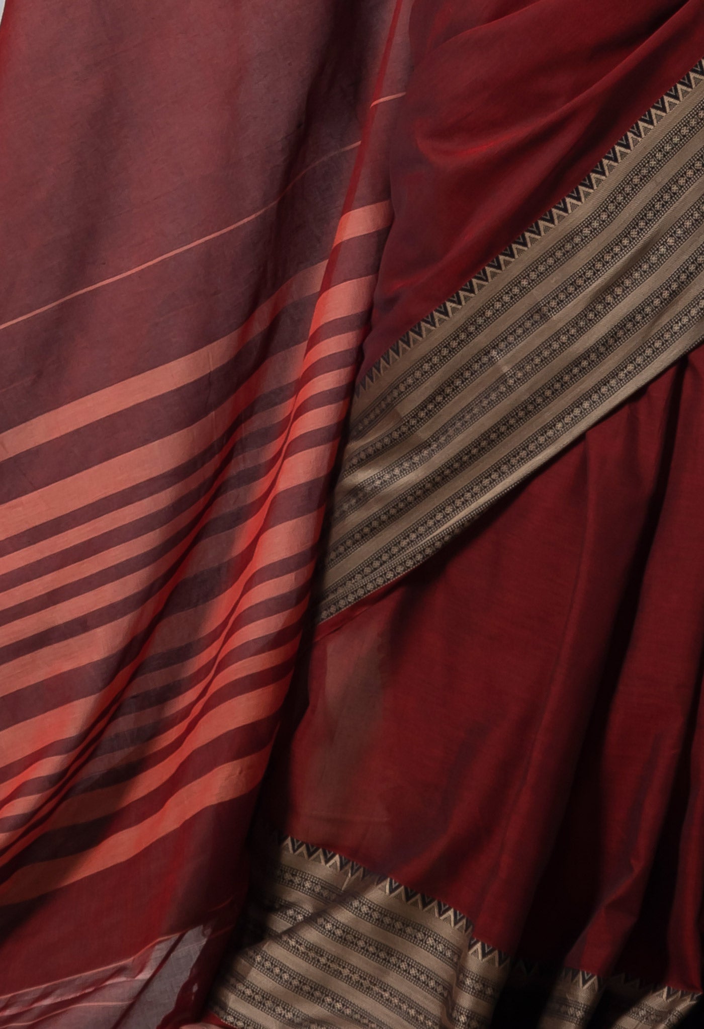 Maroon Pure Handloom Narayani Cotton Saree