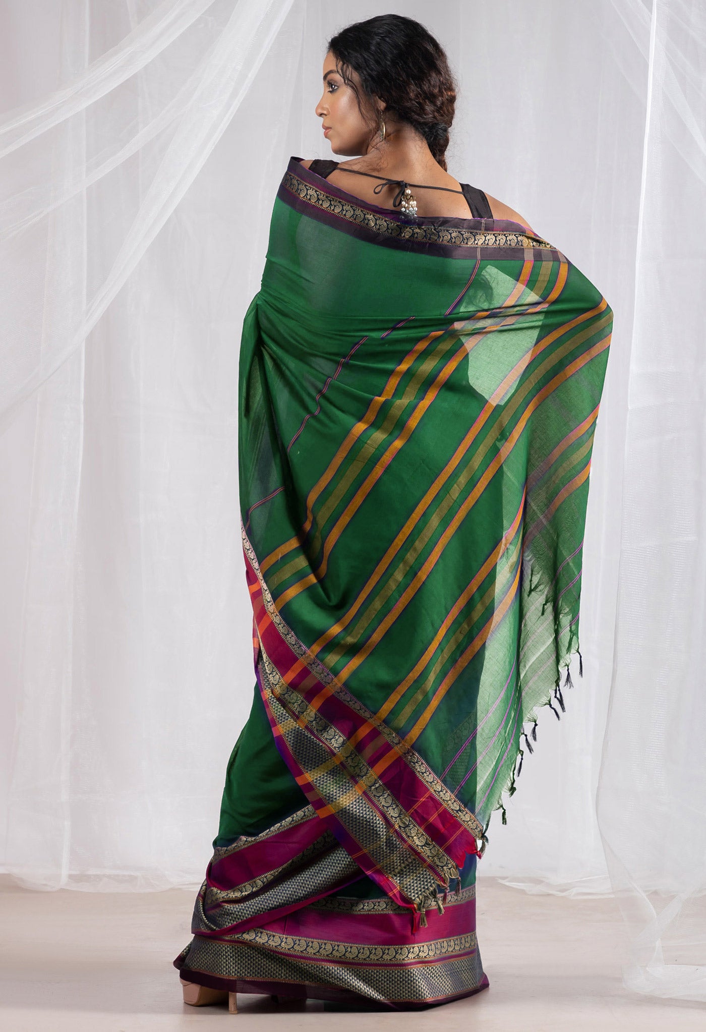 Green Pure Handloom Narayani Cotton Saree